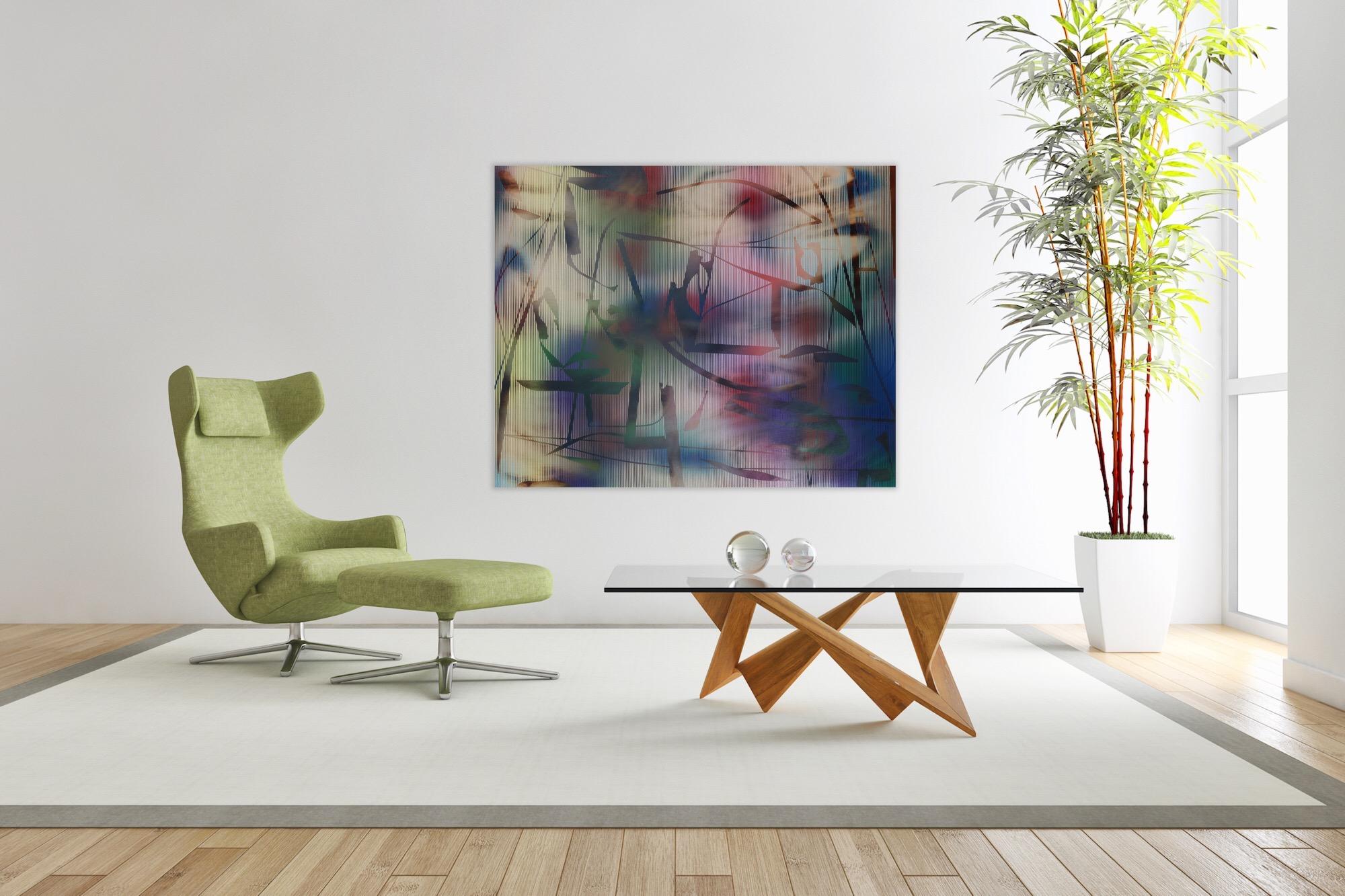 Pantalla 2024.2 (cuadro cuadriculado abstracto madera contemporáneo naturaleza óptica) en venta 6