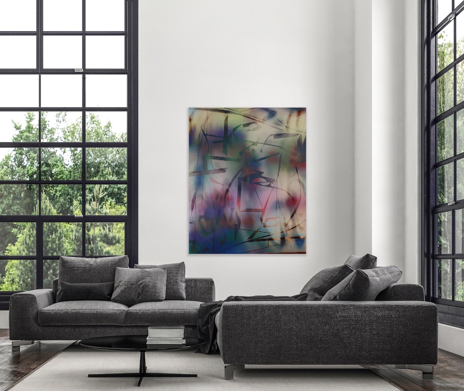 Pantalla 2024.2 (cuadro cuadriculado abstracto madera contemporáneo naturaleza óptica) en venta 8
