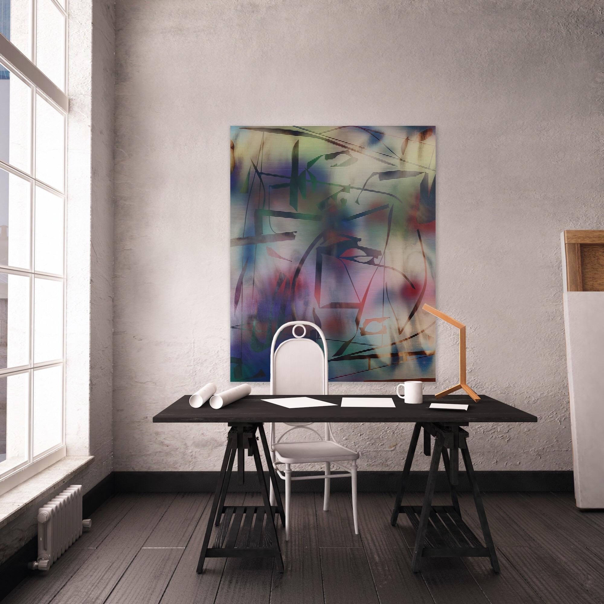 Pantalla 2024.2 (cuadro cuadriculado abstracto madera contemporáneo naturaleza óptica) en venta 11