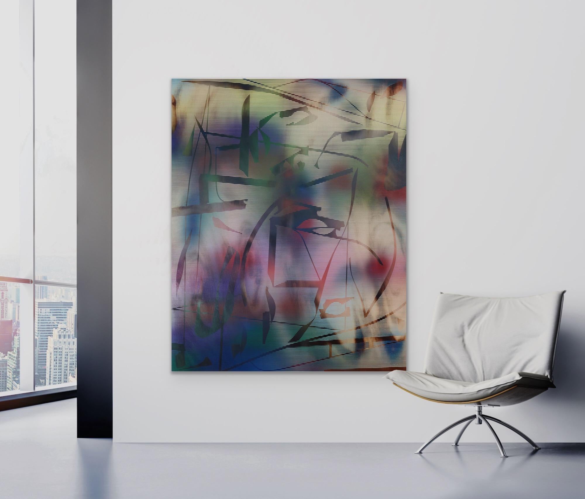 Pantalla 2024.2 (cuadro cuadriculado abstracto madera contemporáneo naturaleza óptica) en venta 12