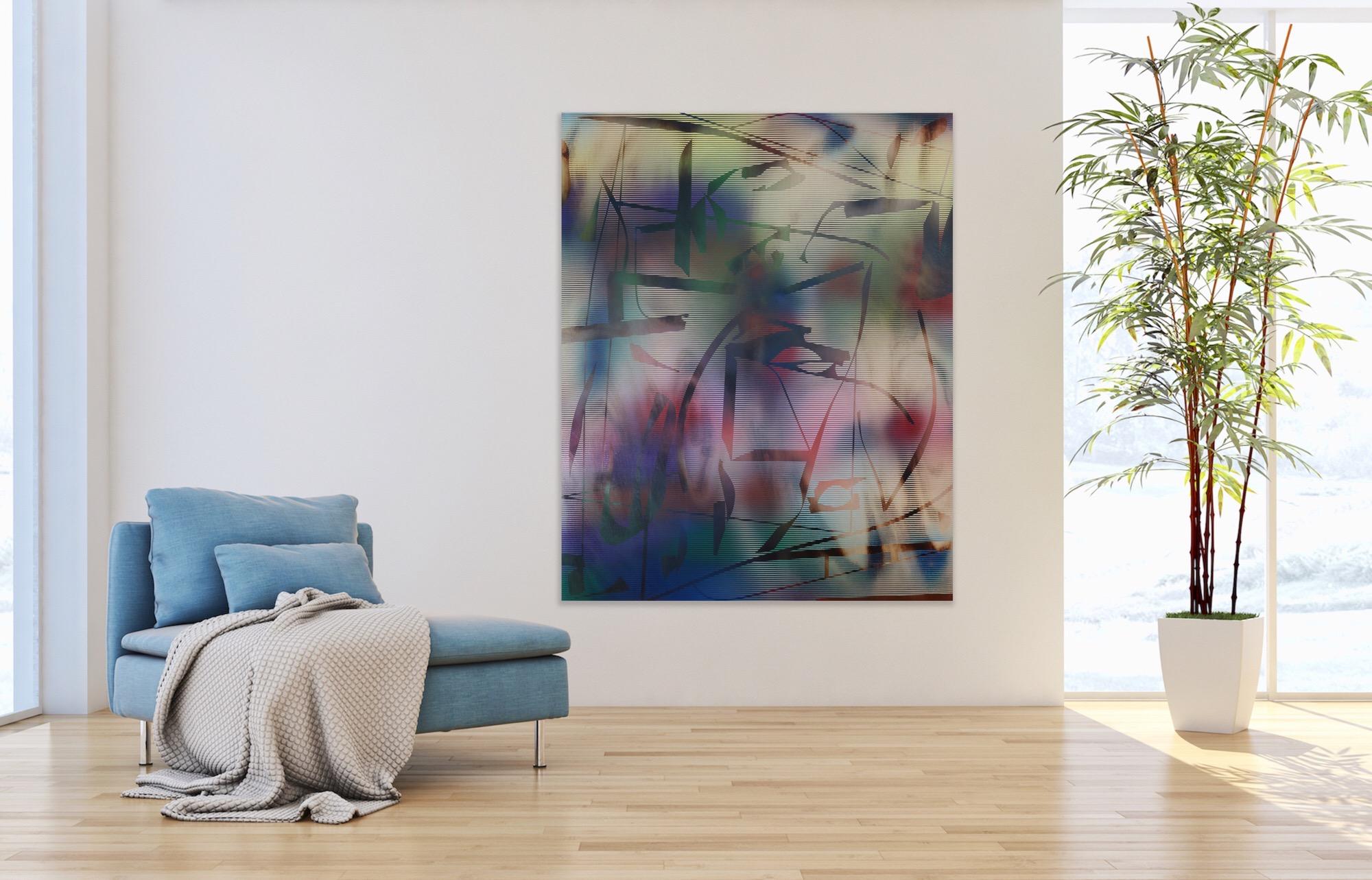 Pantalla 2024.2 (cuadro cuadriculado abstracto madera contemporáneo naturaleza óptica) en venta 1