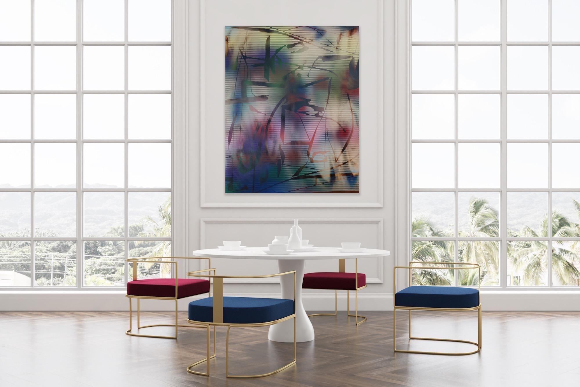 Pantalla 2024.2 (cuadro cuadriculado abstracto madera contemporáneo naturaleza óptica) en venta 3