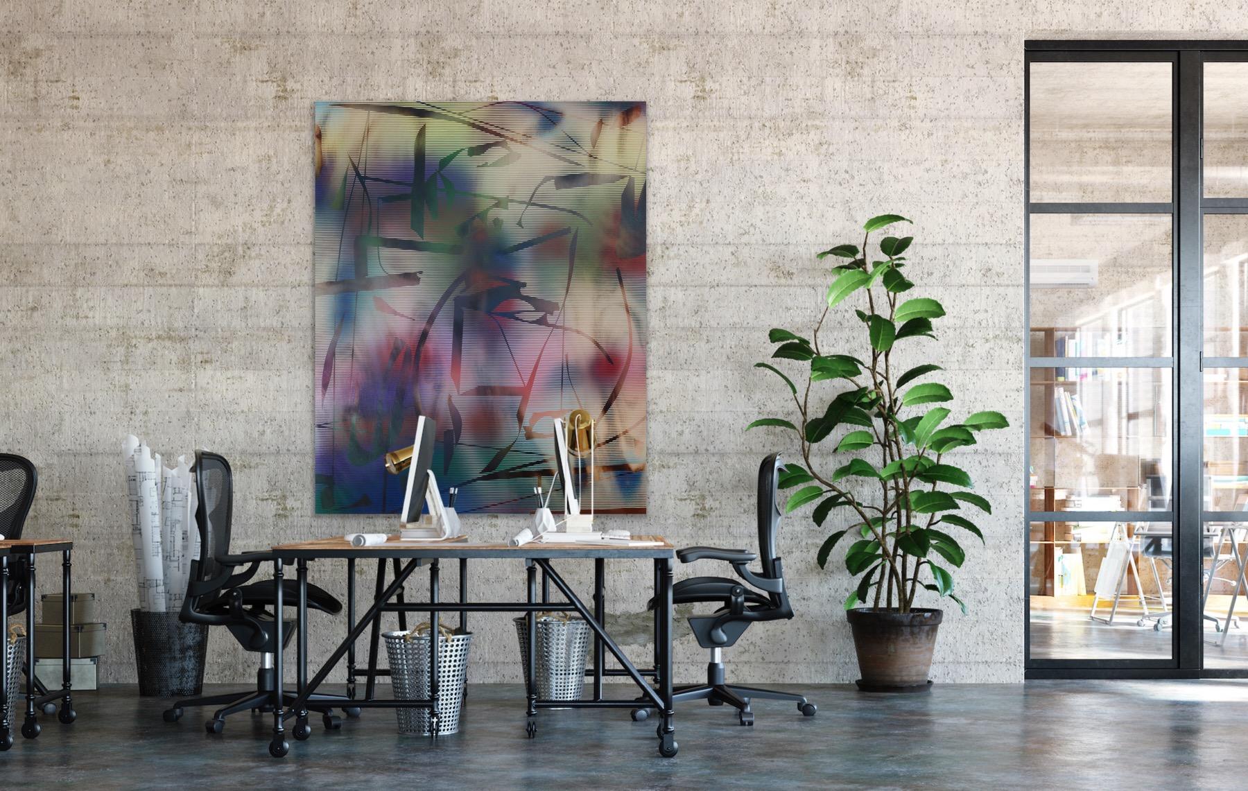 Pantalla 2024.2 (cuadro cuadriculado abstracto madera contemporáneo naturaleza óptica) en venta 4