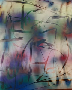 Schermo 2024.2 (griglia pittura astratta legno contemporaneo nature optical)