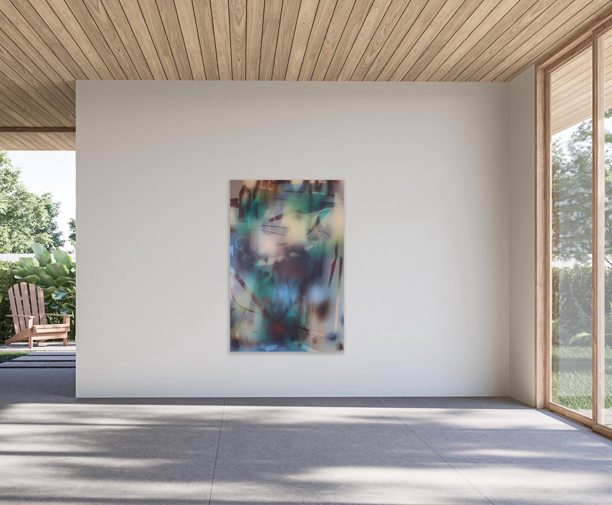 Pantalla 2024.3 (cuadro cuadriculado abstracto madera contemporáneo naturaleza óptica) en venta 5