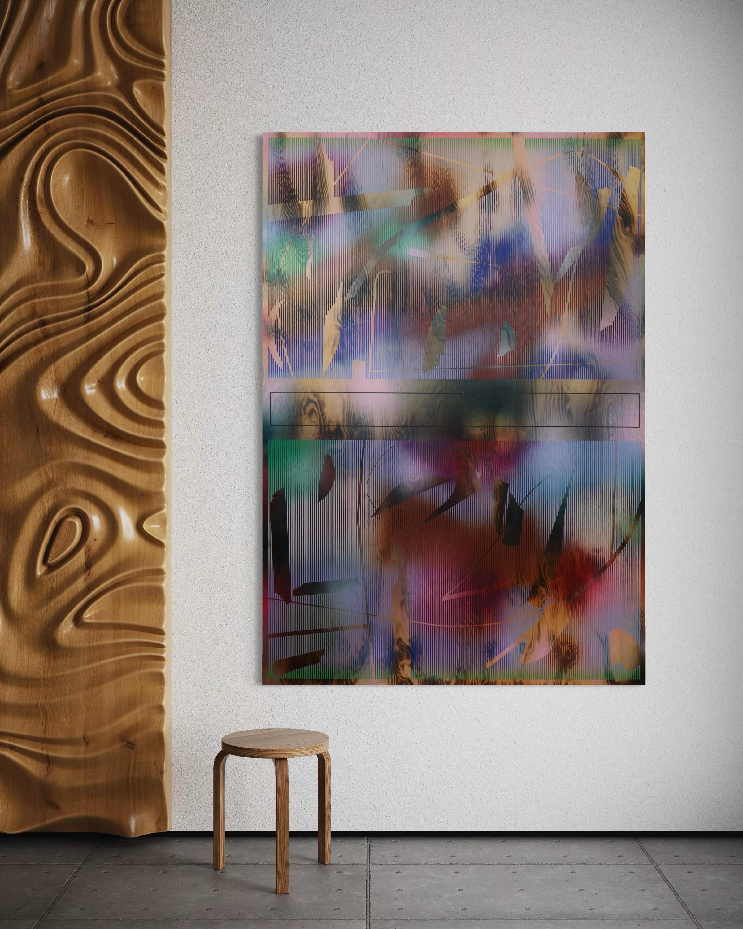 Schermo 2025.1  (griglia vibrante griglia pittura astratta compensato Nature optical ) in vendita 7