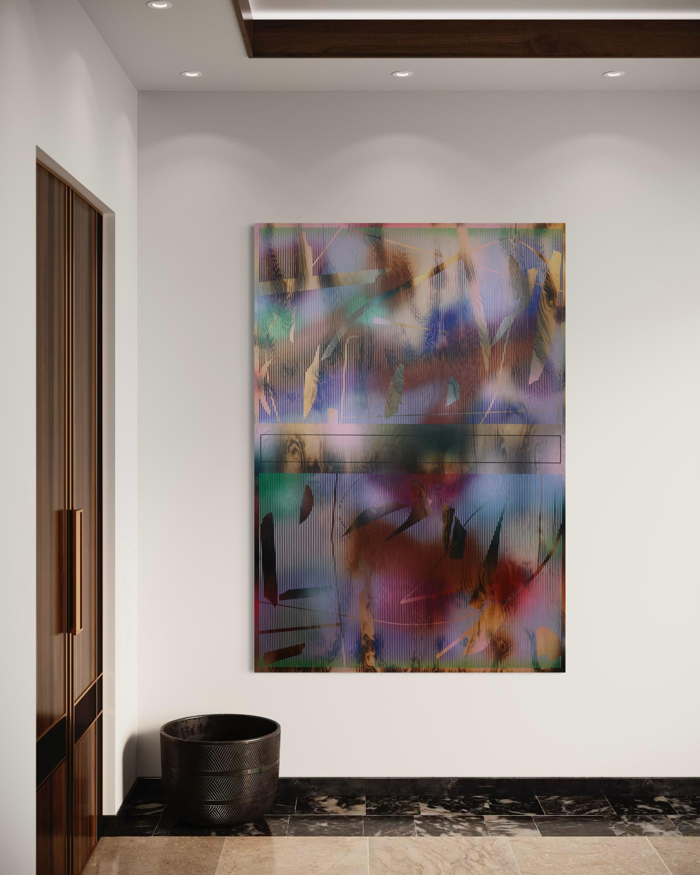 Schermo 2025.1  (griglia vibrante griglia pittura astratta compensato Nature optical ) in vendita 8