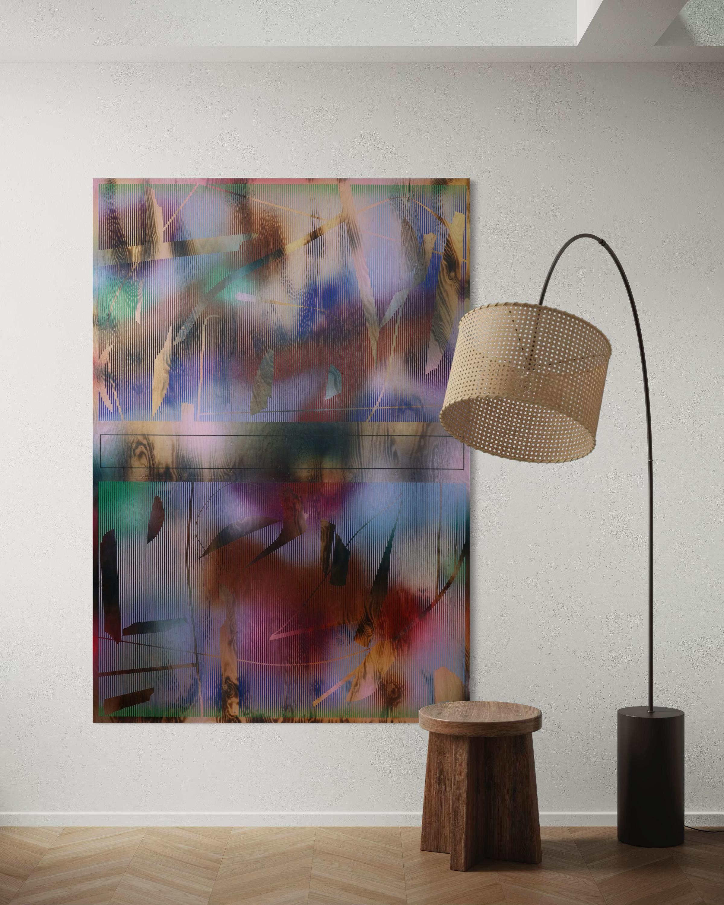 Schermo 2025.1  (griglia vibrante griglia pittura astratta compensato Nature optical ) in vendita 10