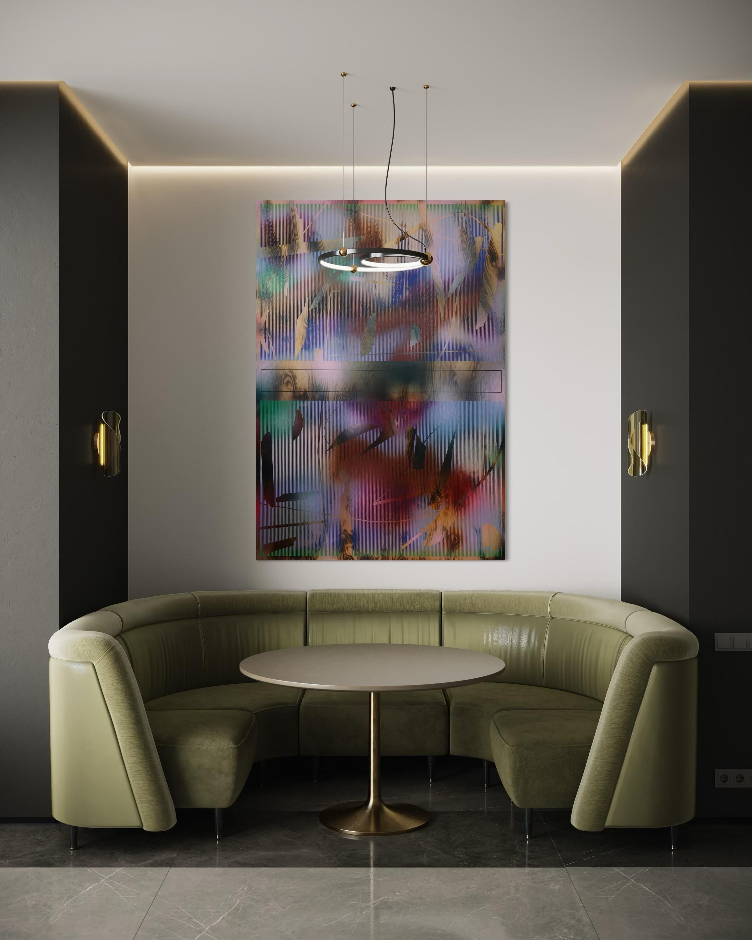Schermo 2025.1  (griglia vibrante griglia pittura astratta compensato Nature optical ) in vendita 11