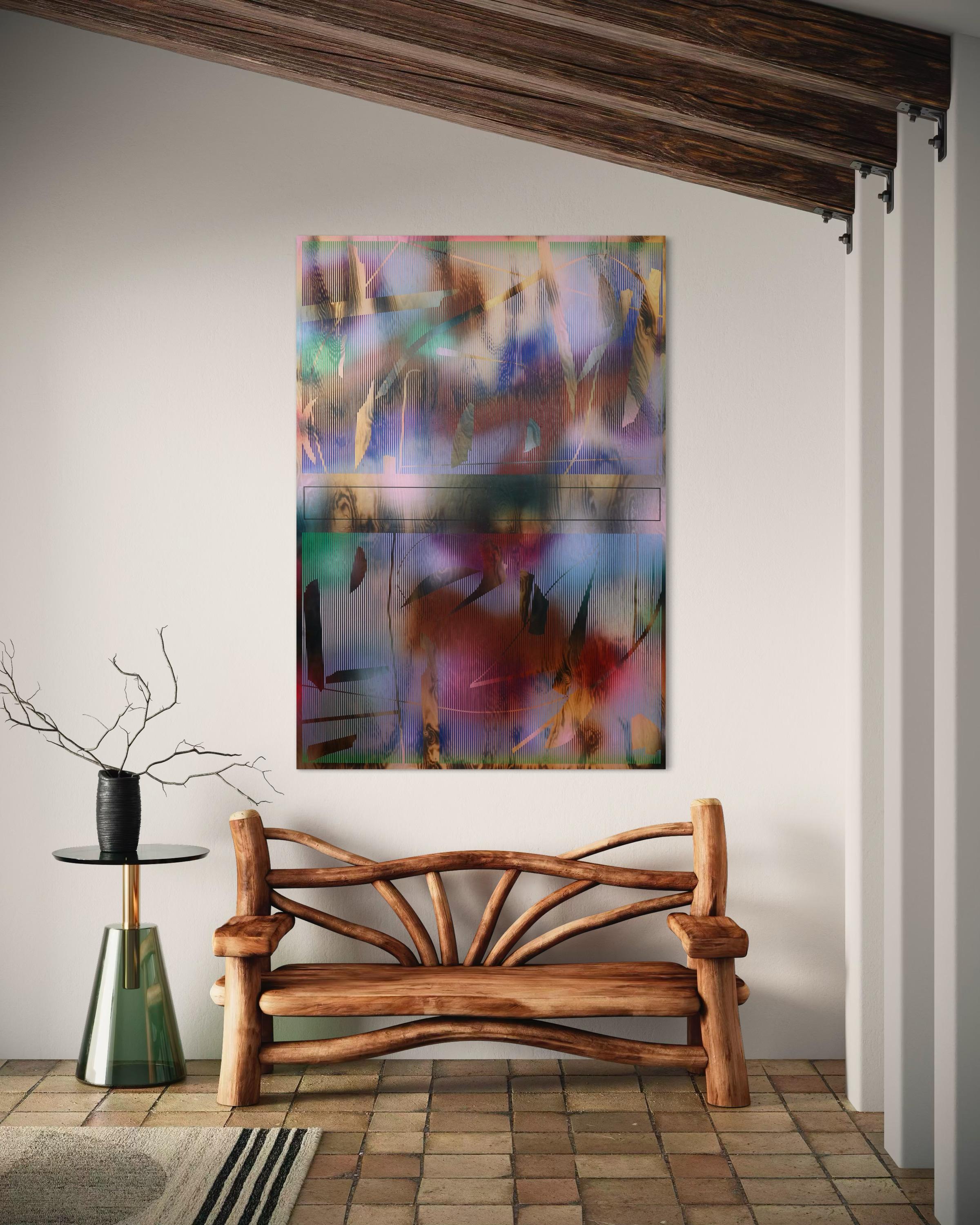 Schermo 2025.1  (griglia vibrante griglia pittura astratta compensato Nature optical ) in vendita 3
