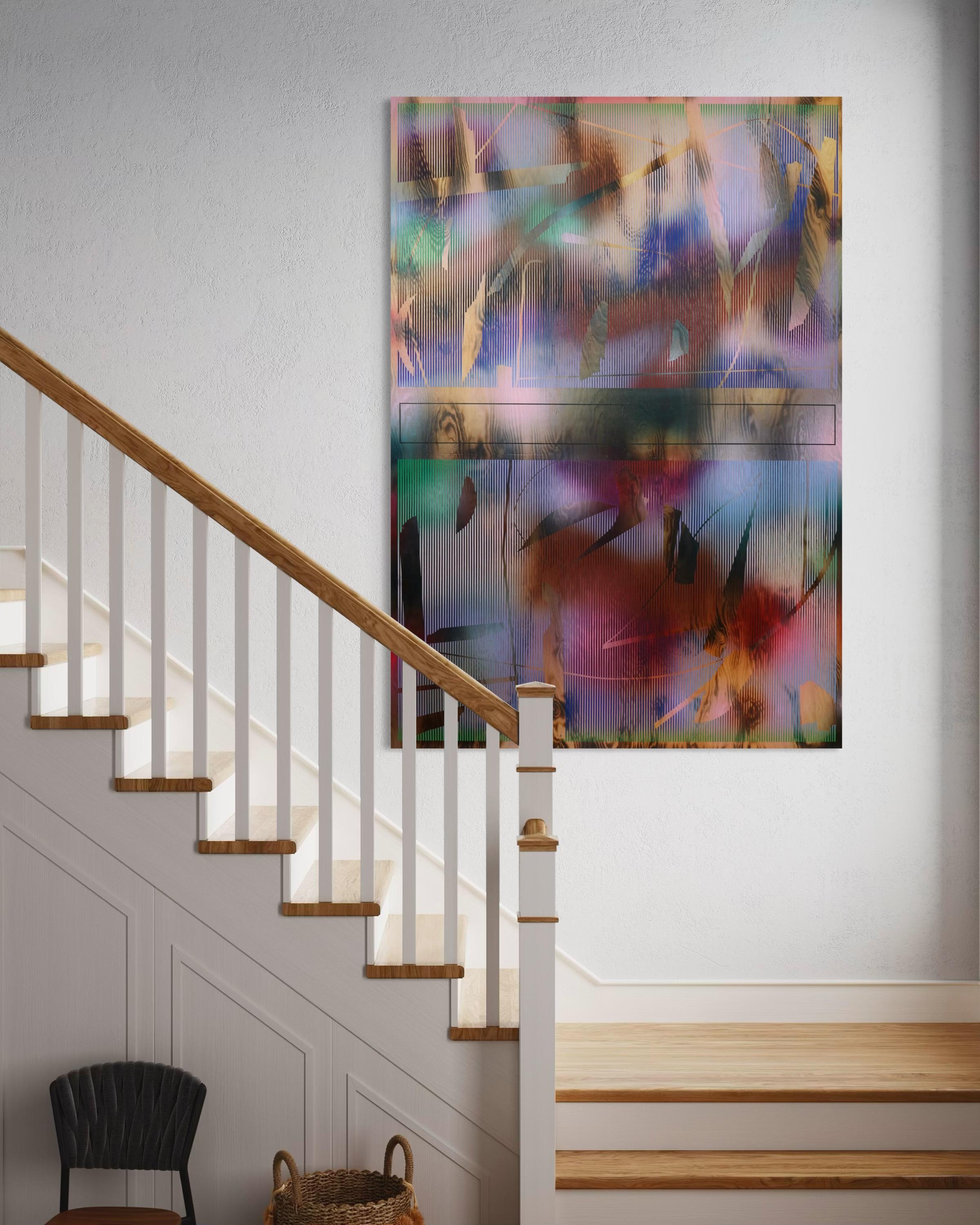 Schermo 2025.1  (griglia vibrante griglia pittura astratta compensato Nature optical ) in vendita 4