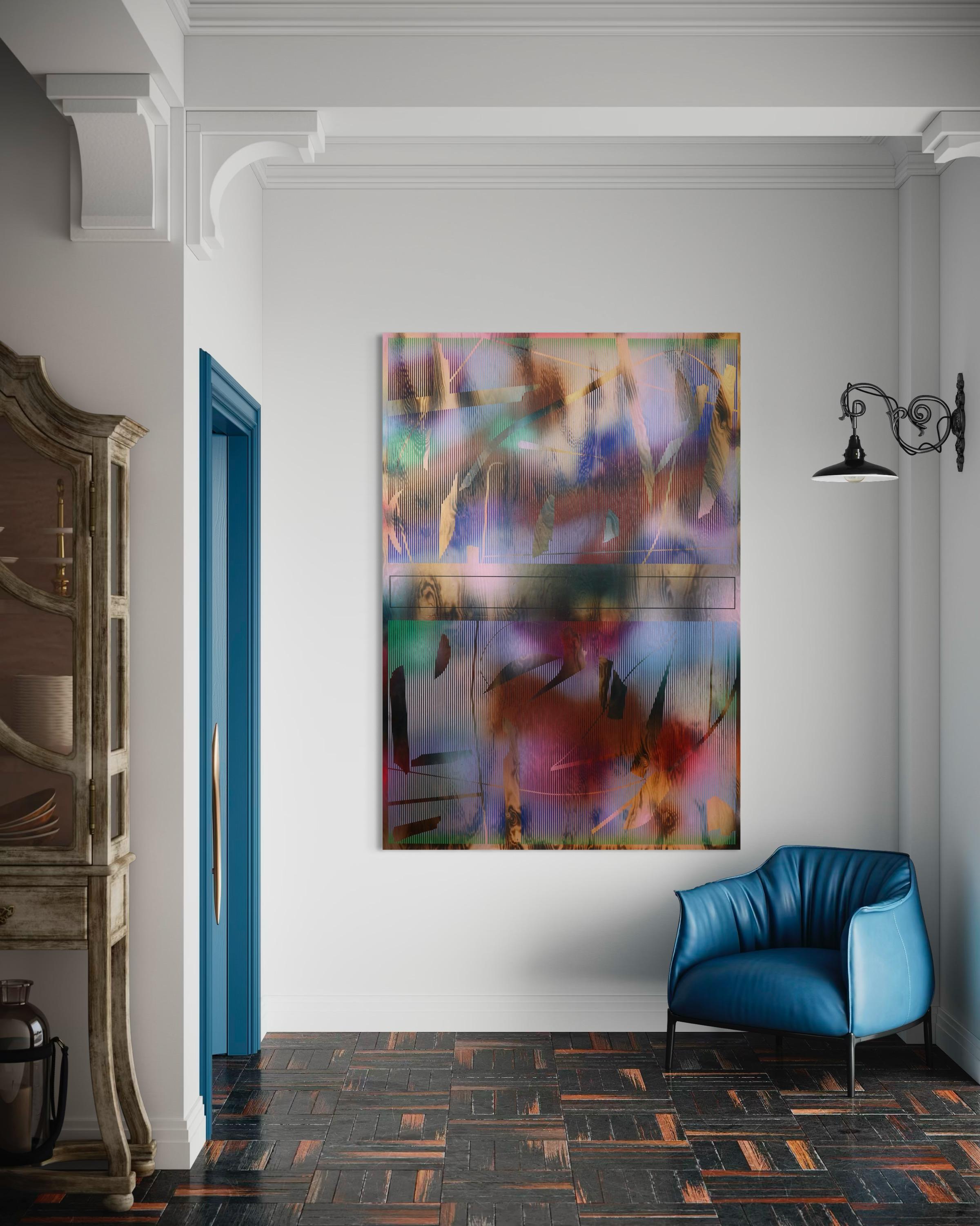 Schermo 2025.1  (griglia vibrante griglia pittura astratta compensato Nature optical ) in vendita 5