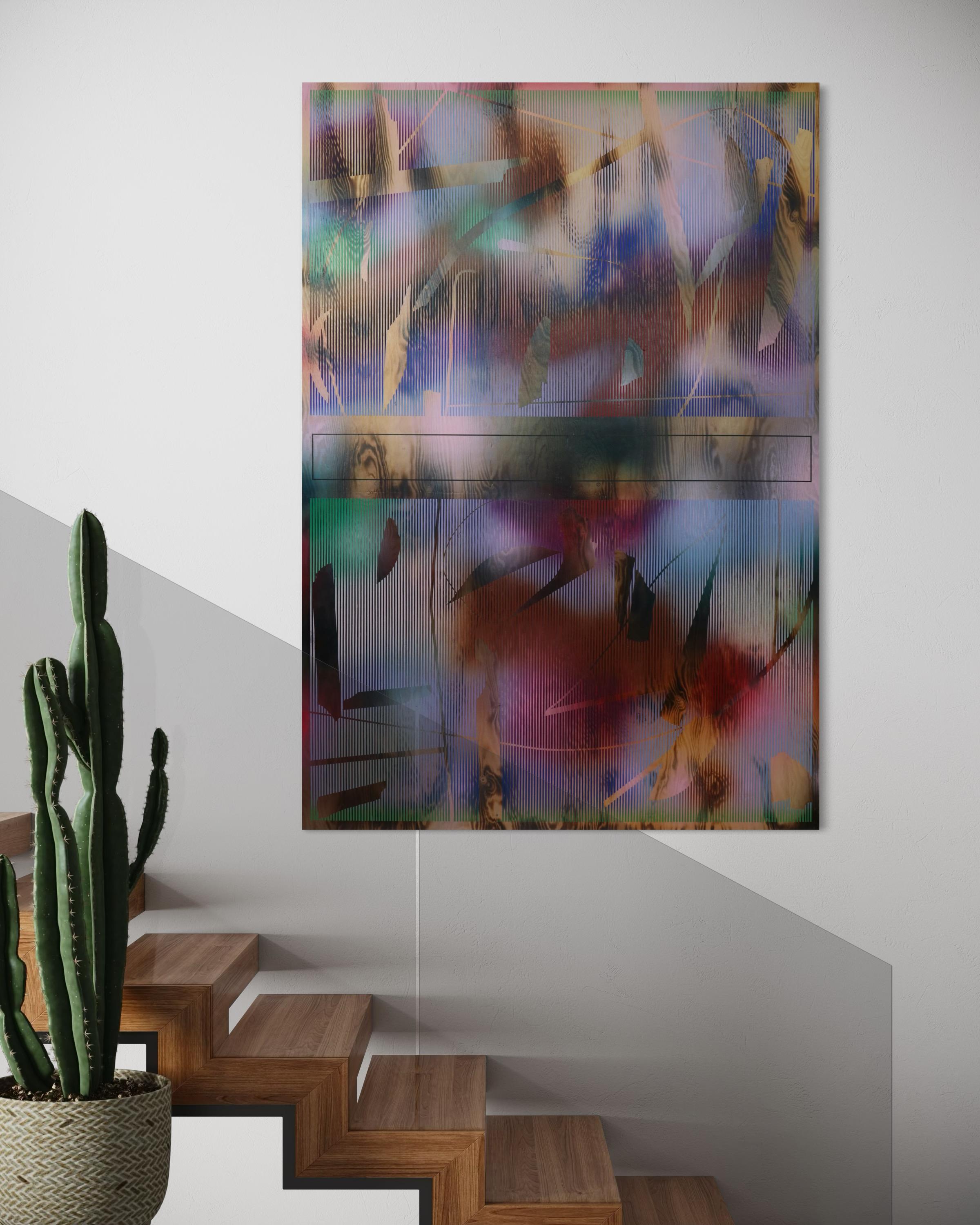 Schermo 2025.1  (griglia vibrante griglia pittura astratta compensato Nature optical ) in vendita 6