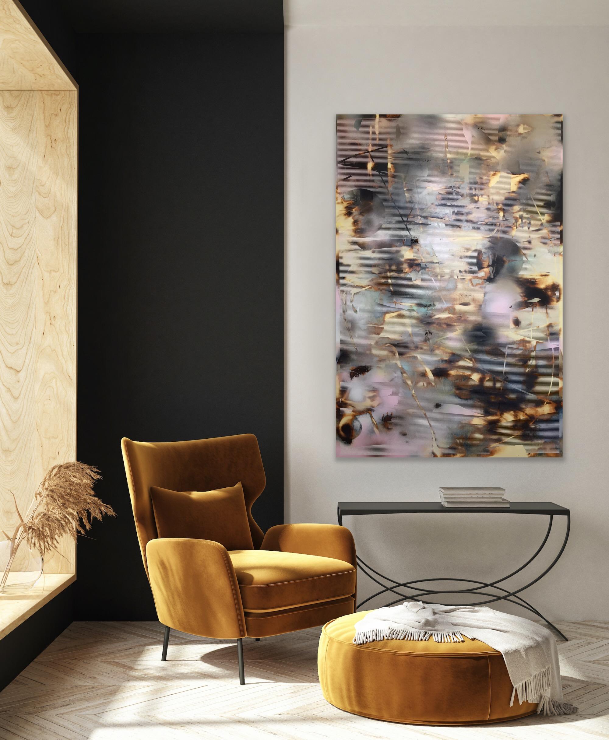 Screen tbd1 (abstract grid wood painting contemporary neutrals natural motifs) - Mixed Media Art by Melisa Taylor Metzger