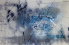 Screen tbd4 (abstract grid painting contemporary blue white atmospheric art)