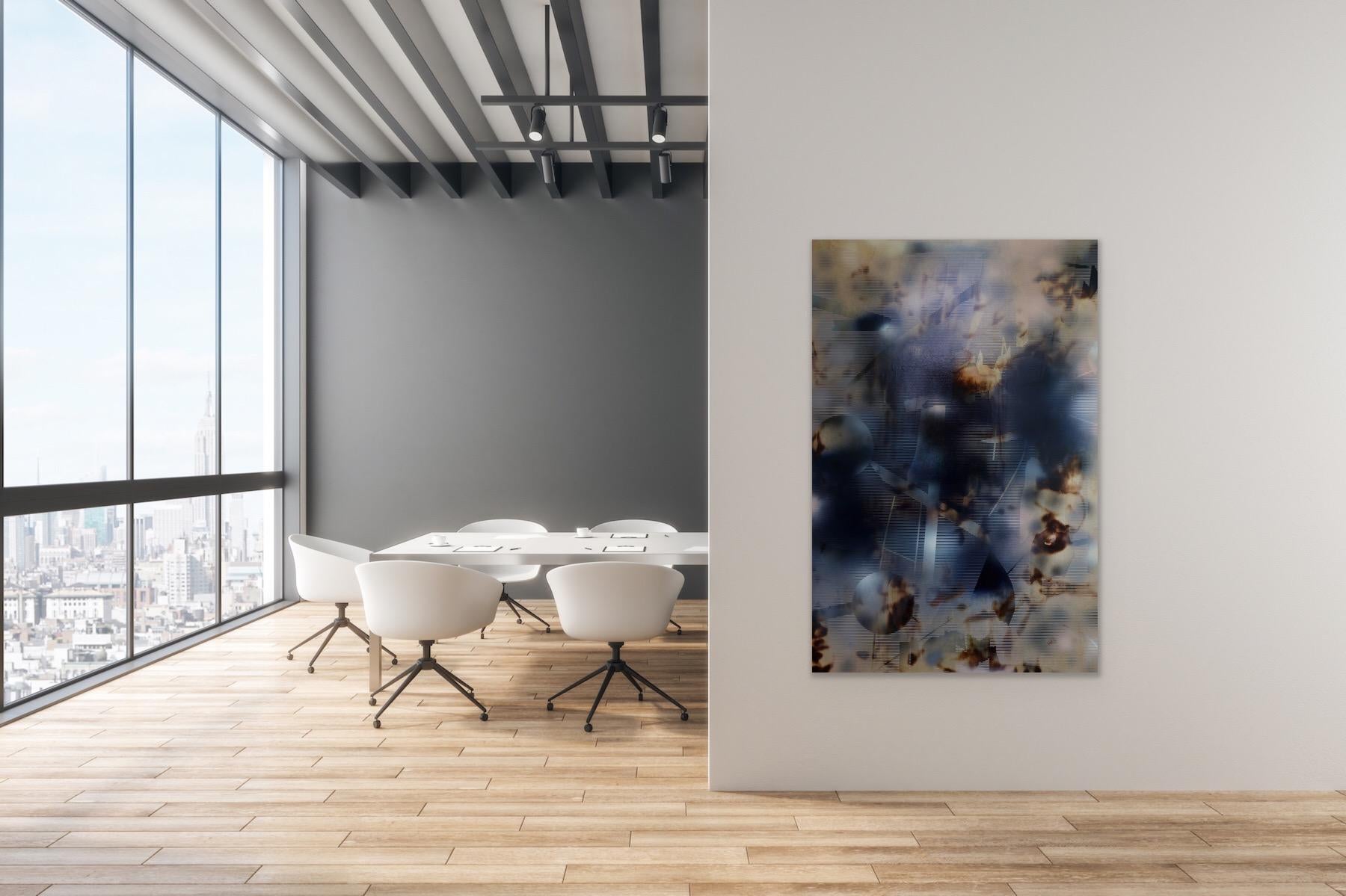 In Melisa’s optical and pulsating compositions, the natural world acts as blue-print while she explores the notion of the sublime through blur and precision. The artist develops an aesthetic of duality by hybridizing divergent approaches to art. Her