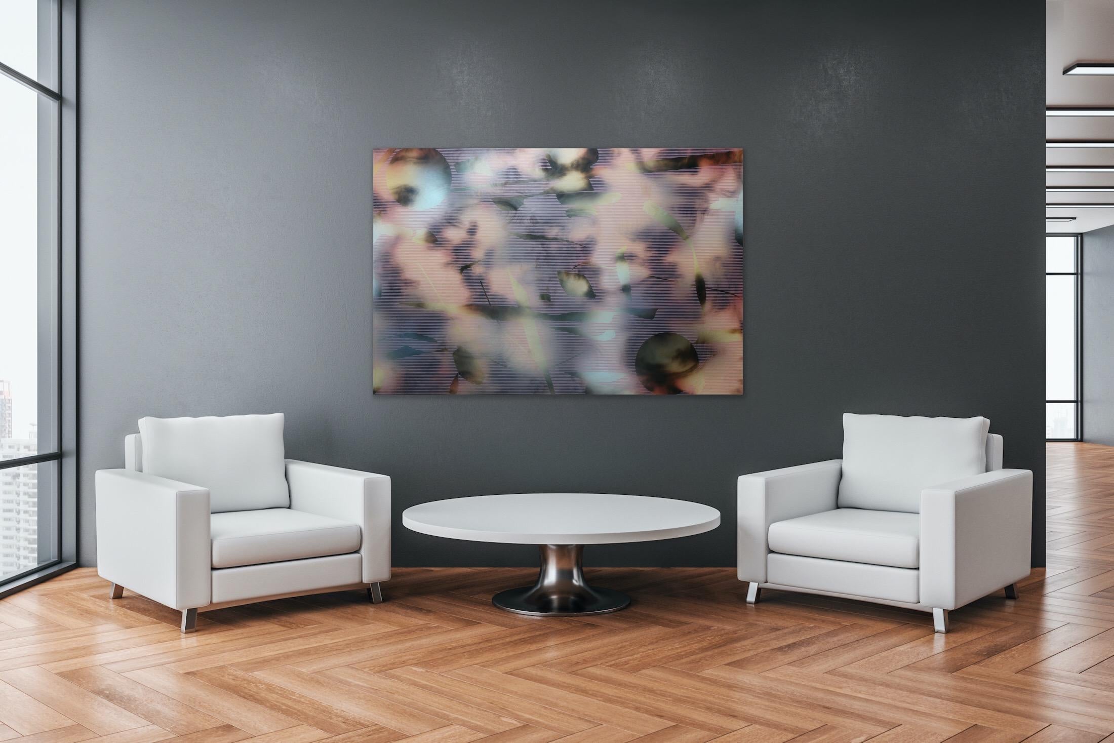 Pantalla tbd6 (cuadrícula abstracta pintura sobre madera contemporánea neutros motivos naturales) en venta 1