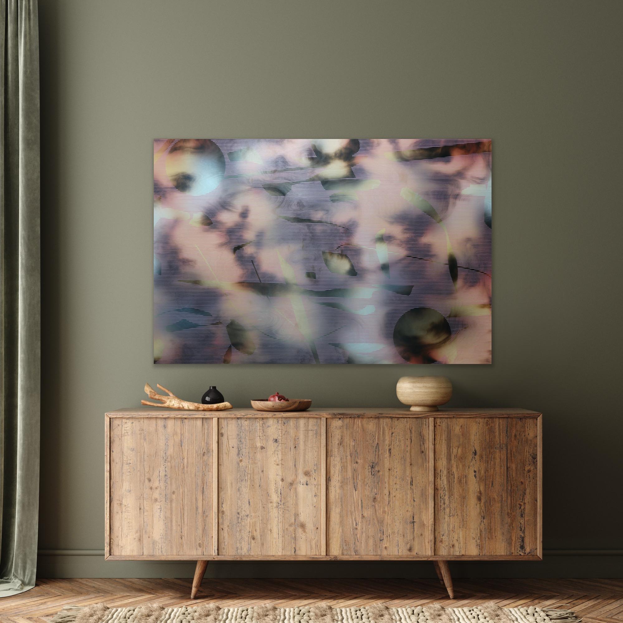 Pantalla tbd6 (cuadrícula abstracta pintura sobre madera contemporánea neutros motivos naturales) en venta 2