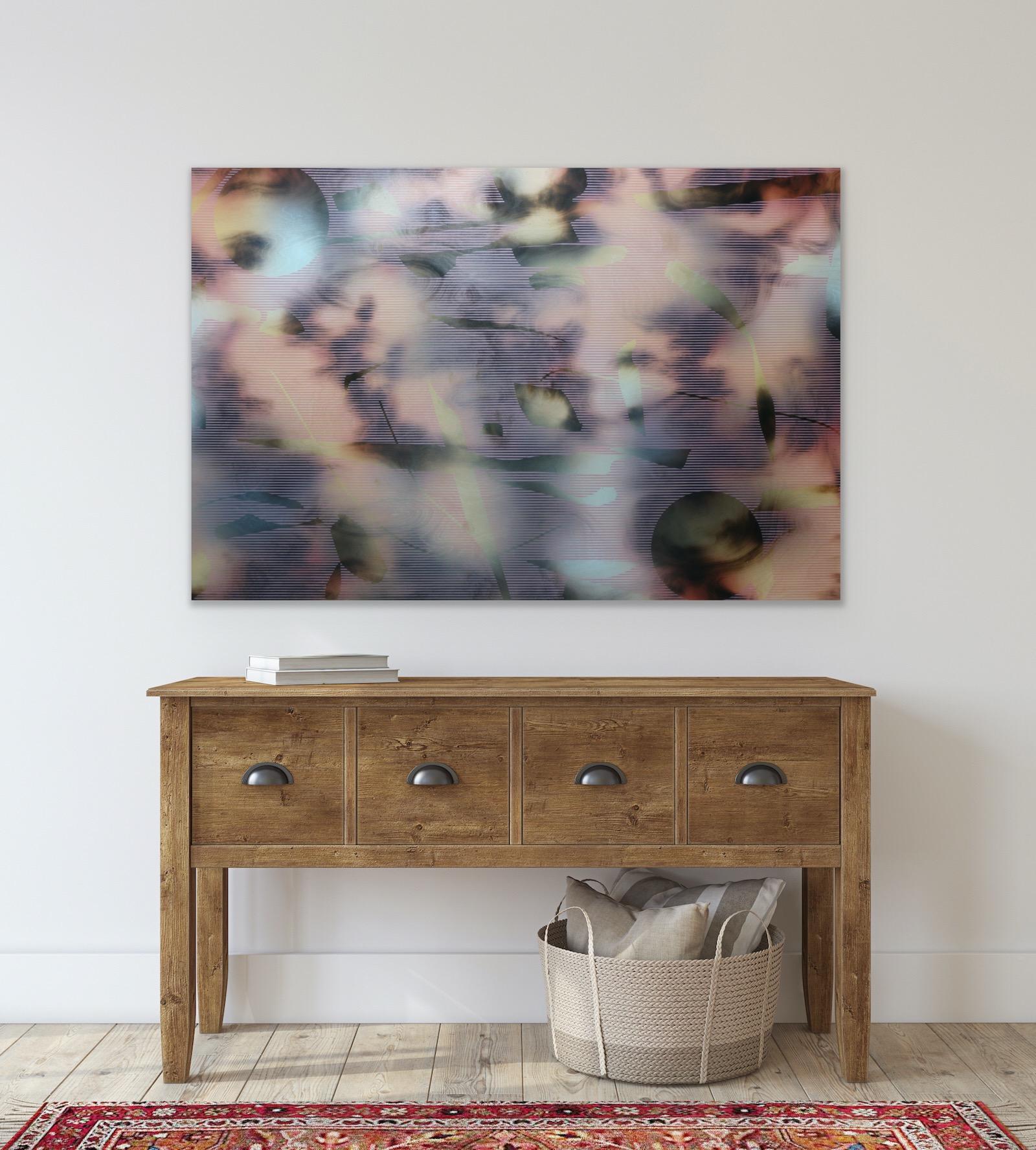 Pantalla tbd6 (cuadrícula abstracta pintura sobre madera contemporánea neutros motivos naturales) en venta 3