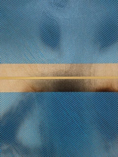 Sky Blue Mangata (grid painting minimal wood hard-edge dopamine color vibrant)