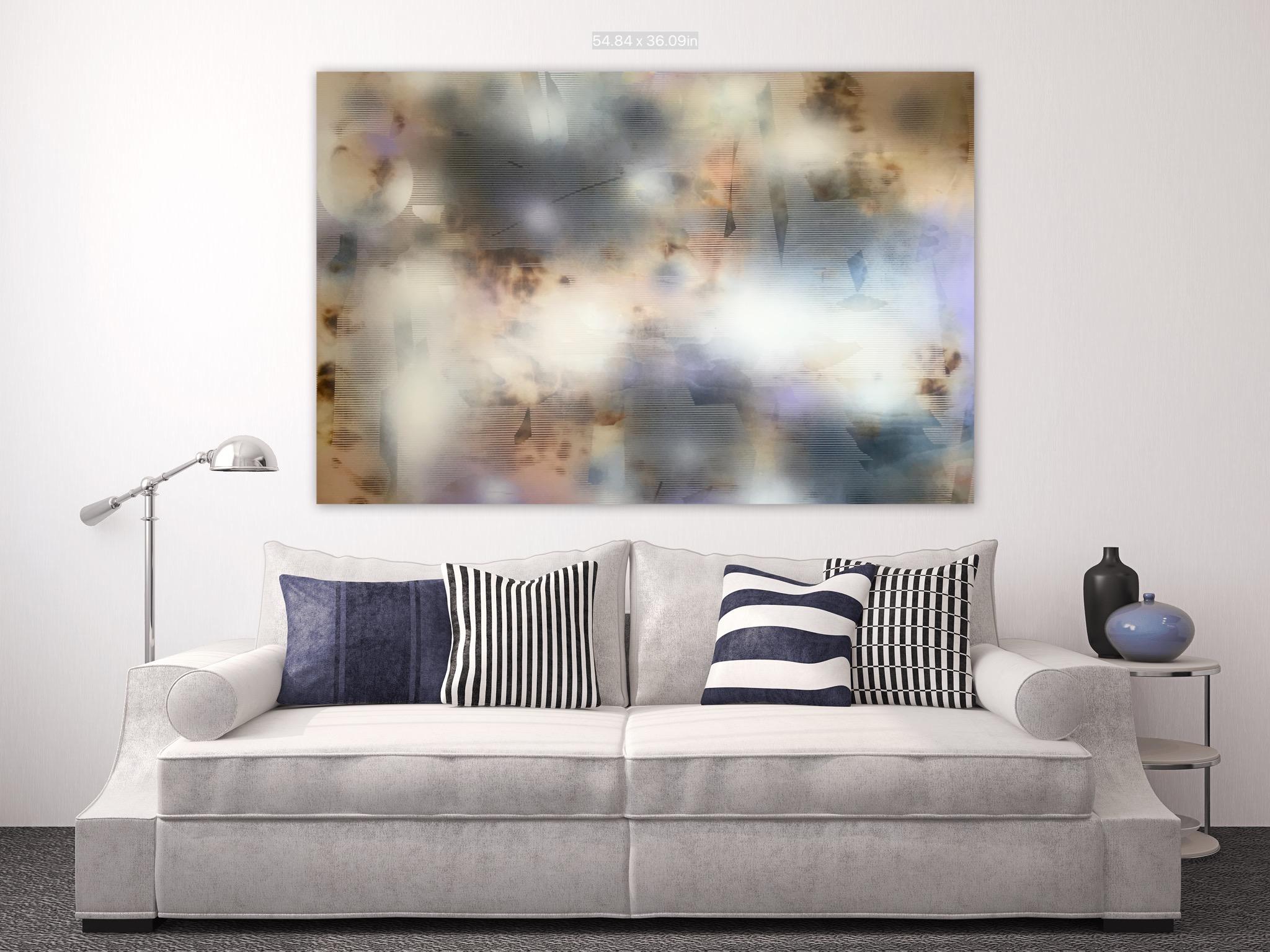 Turbulence 13 (grid painting abstract wood contemporary neutrals atmospheric art 3
