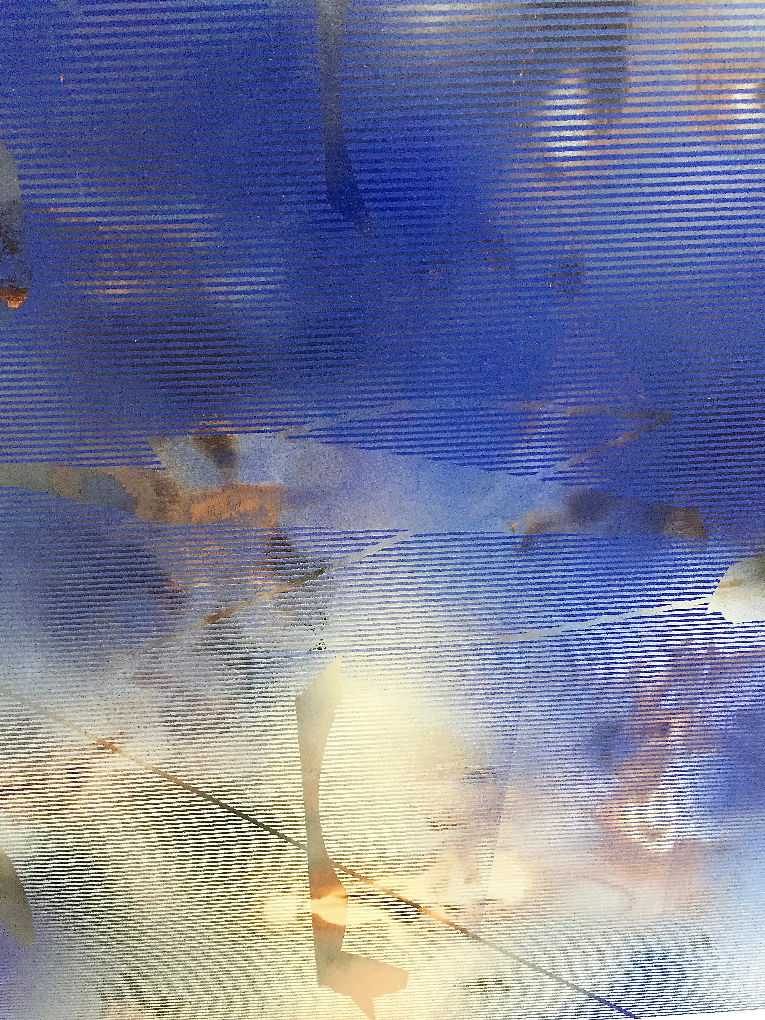 Turbulencia 20 (cuadro cuadriculado abstracto madera contemporáneo azul arte contemporáneo) 10