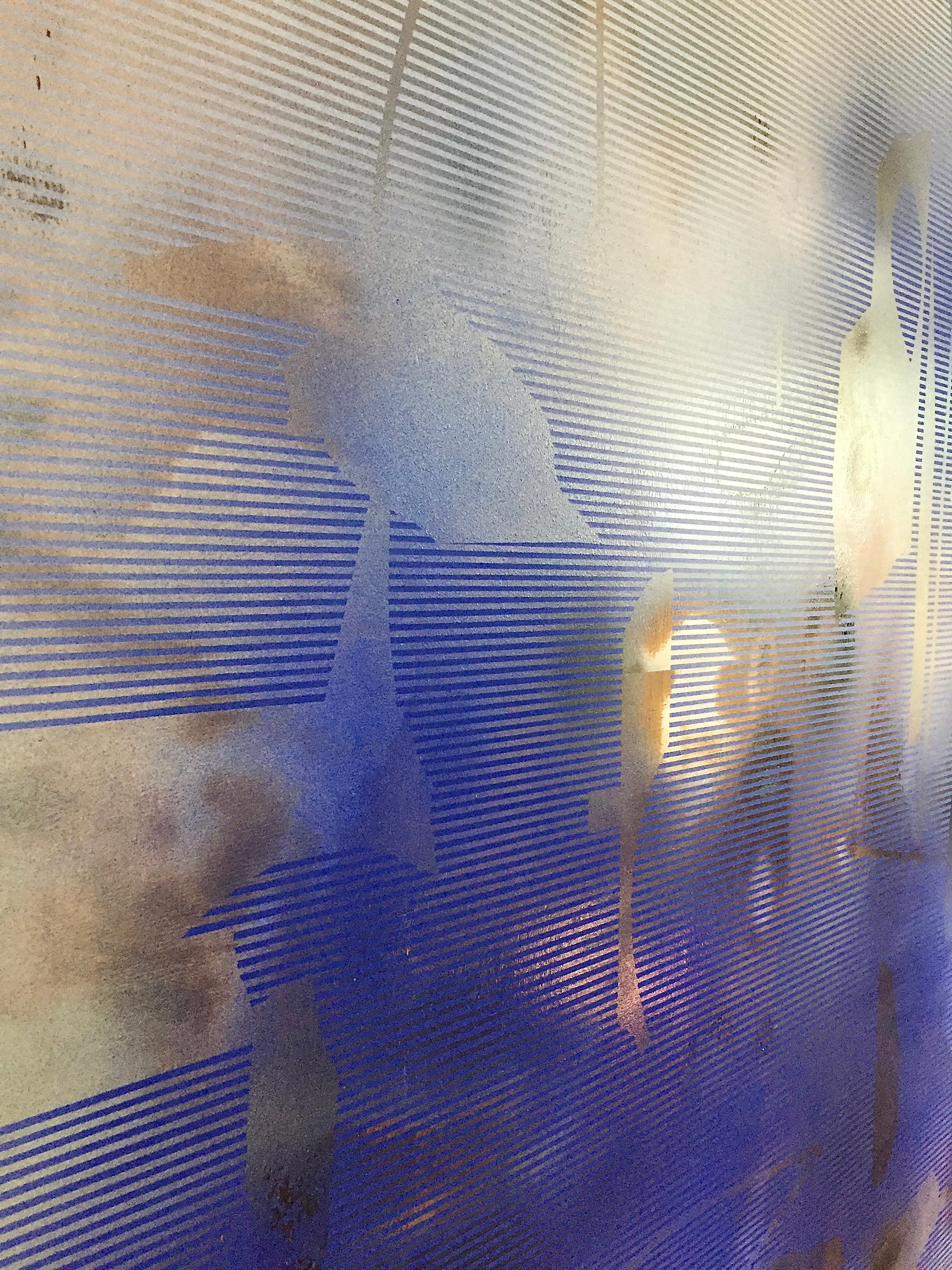 Turbulencia 20 (cuadro cuadriculado abstracto madera contemporáneo azul arte contemporáneo) 11
