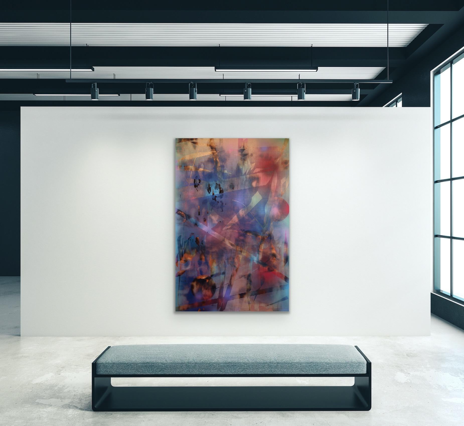 Turbulence 22 (grid painting abstraktes Holz zeitgenössisches farbenfrohes, lebendiges, großes  im Angebot 2