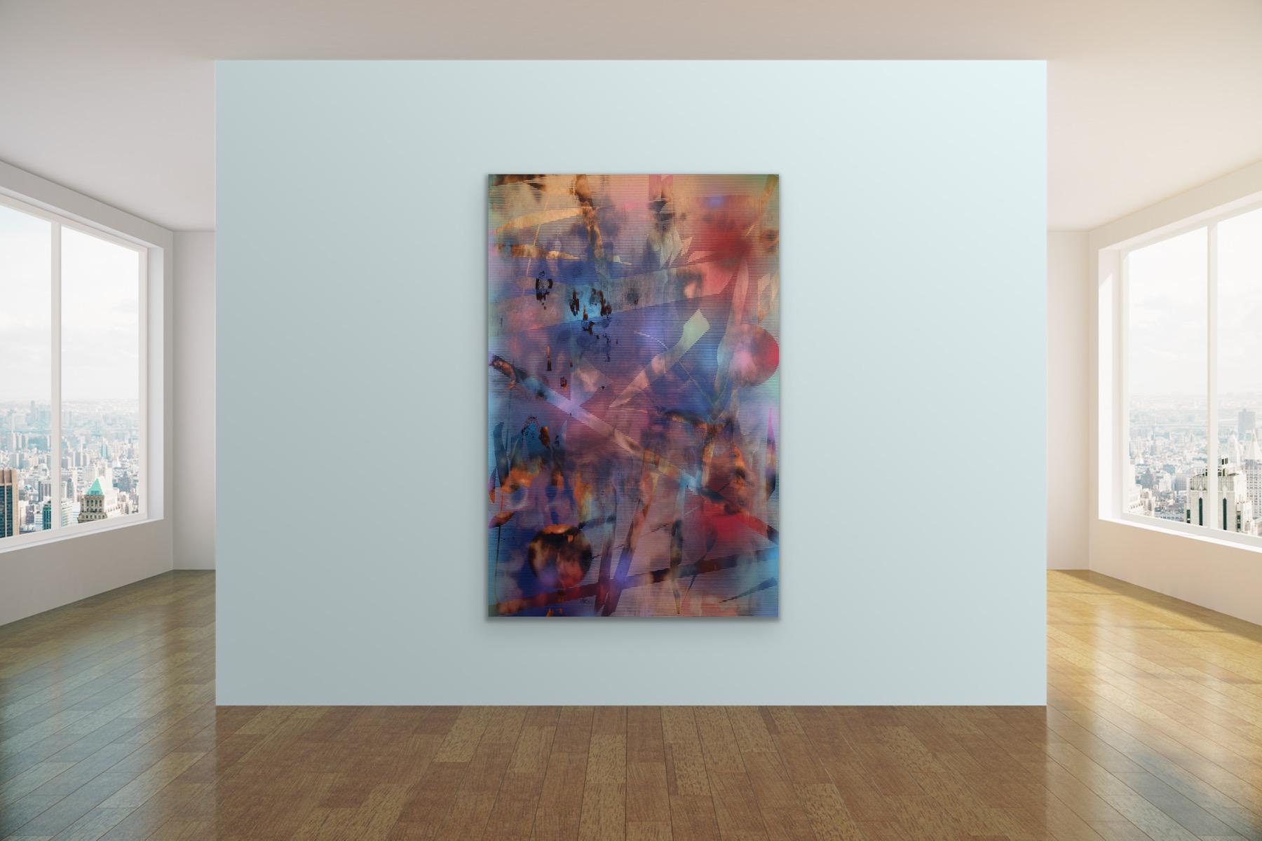 Turbulence 22 (grid painting abstraktes Holz zeitgenössisches farbenfrohes, lebendiges, großes  im Angebot 5