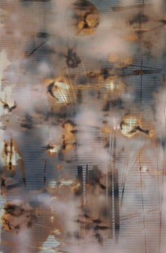 Turbulence (grid painting abstract wood contemporary tan art contemporary)