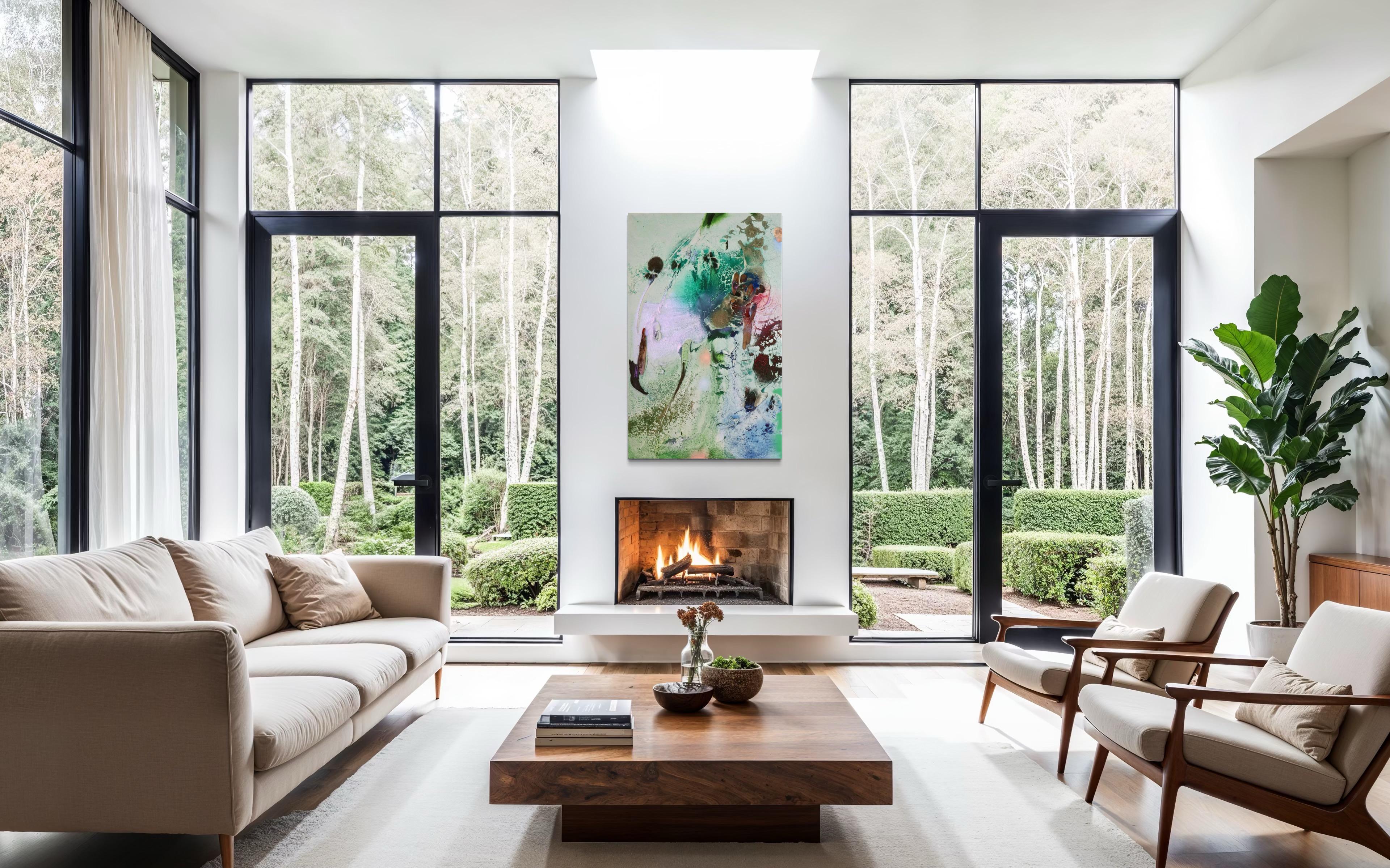 Vestiges spectrales I (Textur, organisch, biophil, Sand, Pastellfarben, Mischtechnik) im Angebot 3