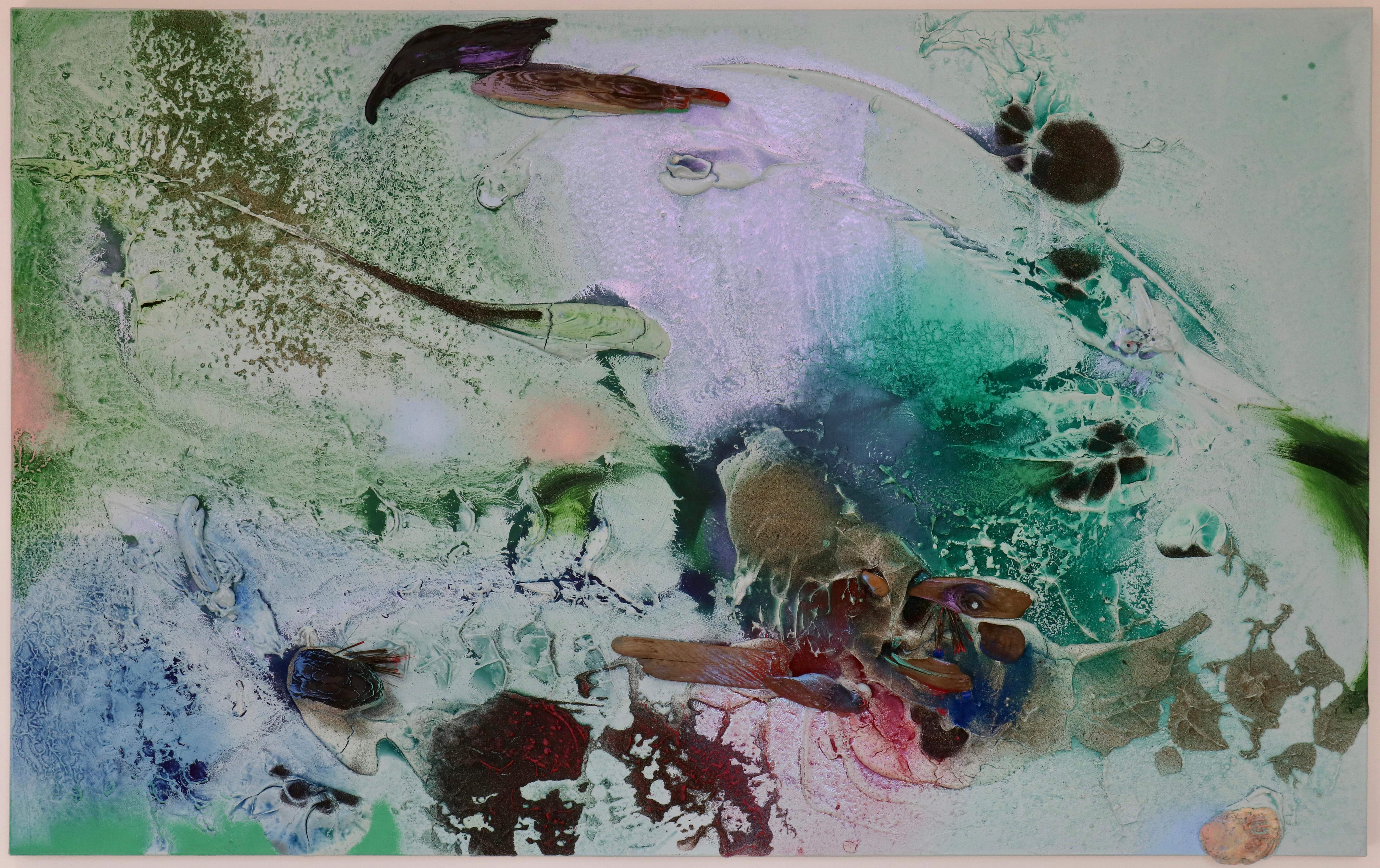 Vestiges spectrales I (texture, organic, biophilic, sand, pastels, mix-media)