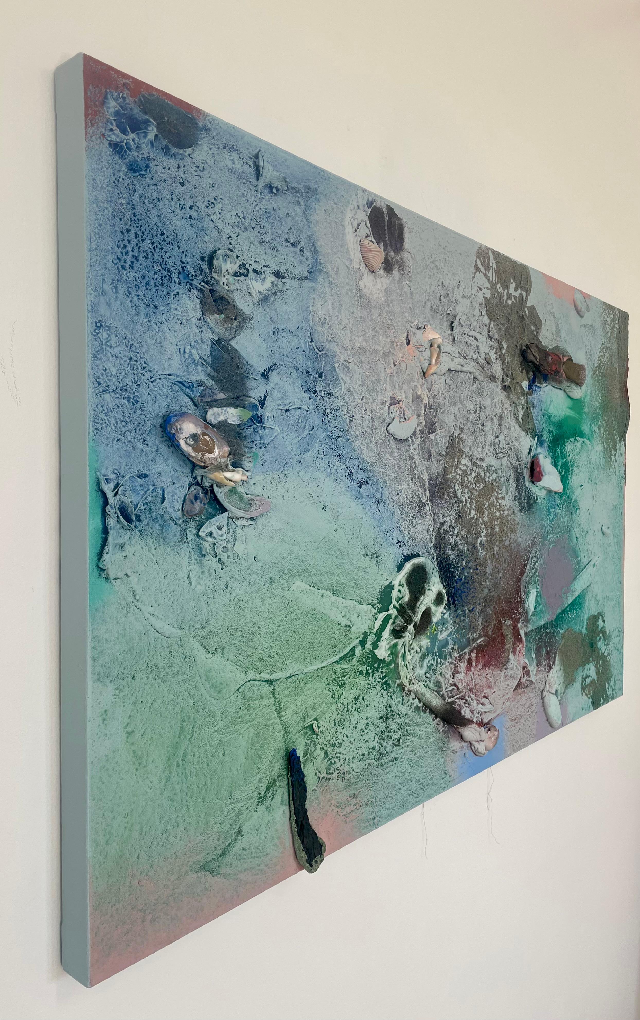 Vestiges spectrales II (texture, organic, biophilic, sand, pastels, mix-media) - Abstract Mixed Media Art by Melisa Taylor Metzger