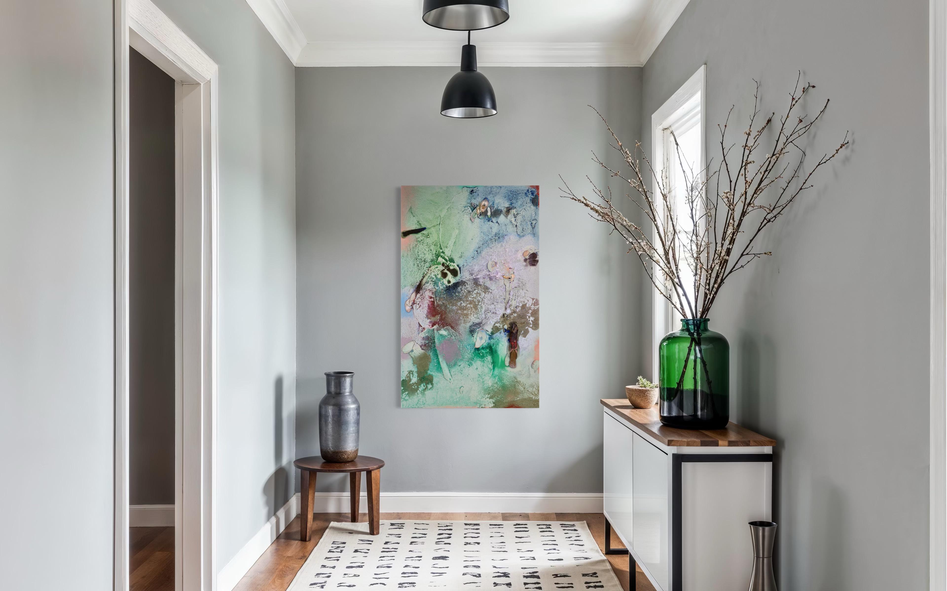 Vestiges spectrales II (Textur, organisch, biophil, Sand, Pastellfarben, Mischtechnik) im Angebot 1