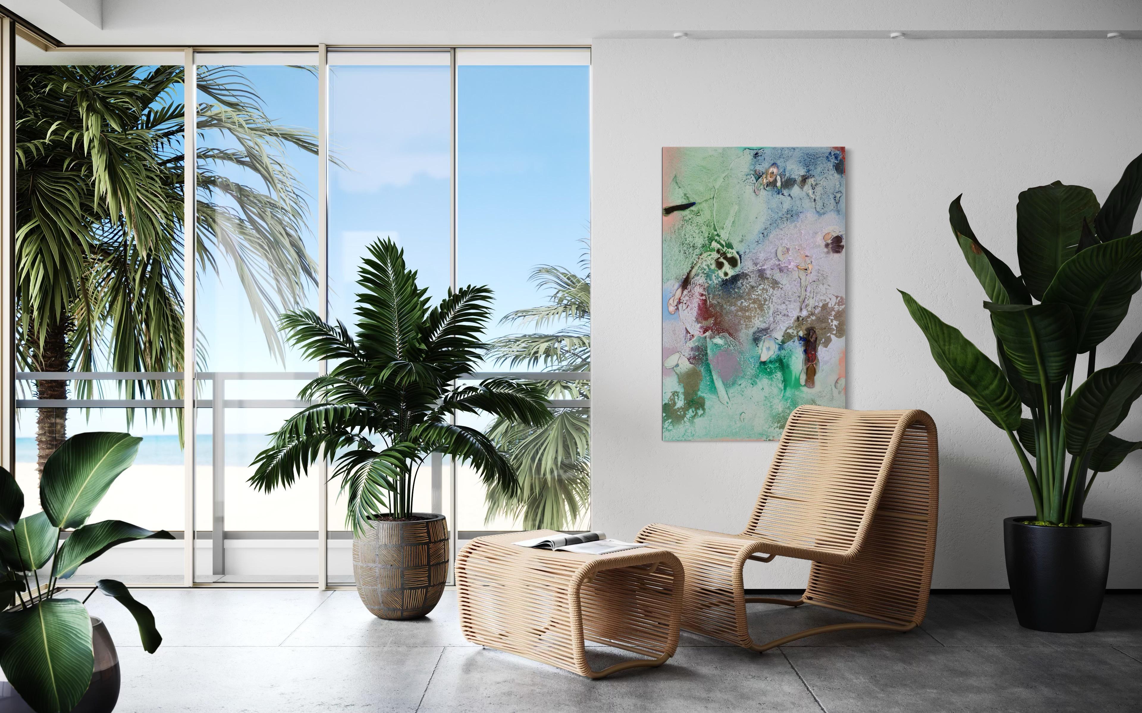 Vestiges spectrales II (Textur, organisch, biophil, Sand, Pastellfarben, Mischtechnik) im Angebot 3