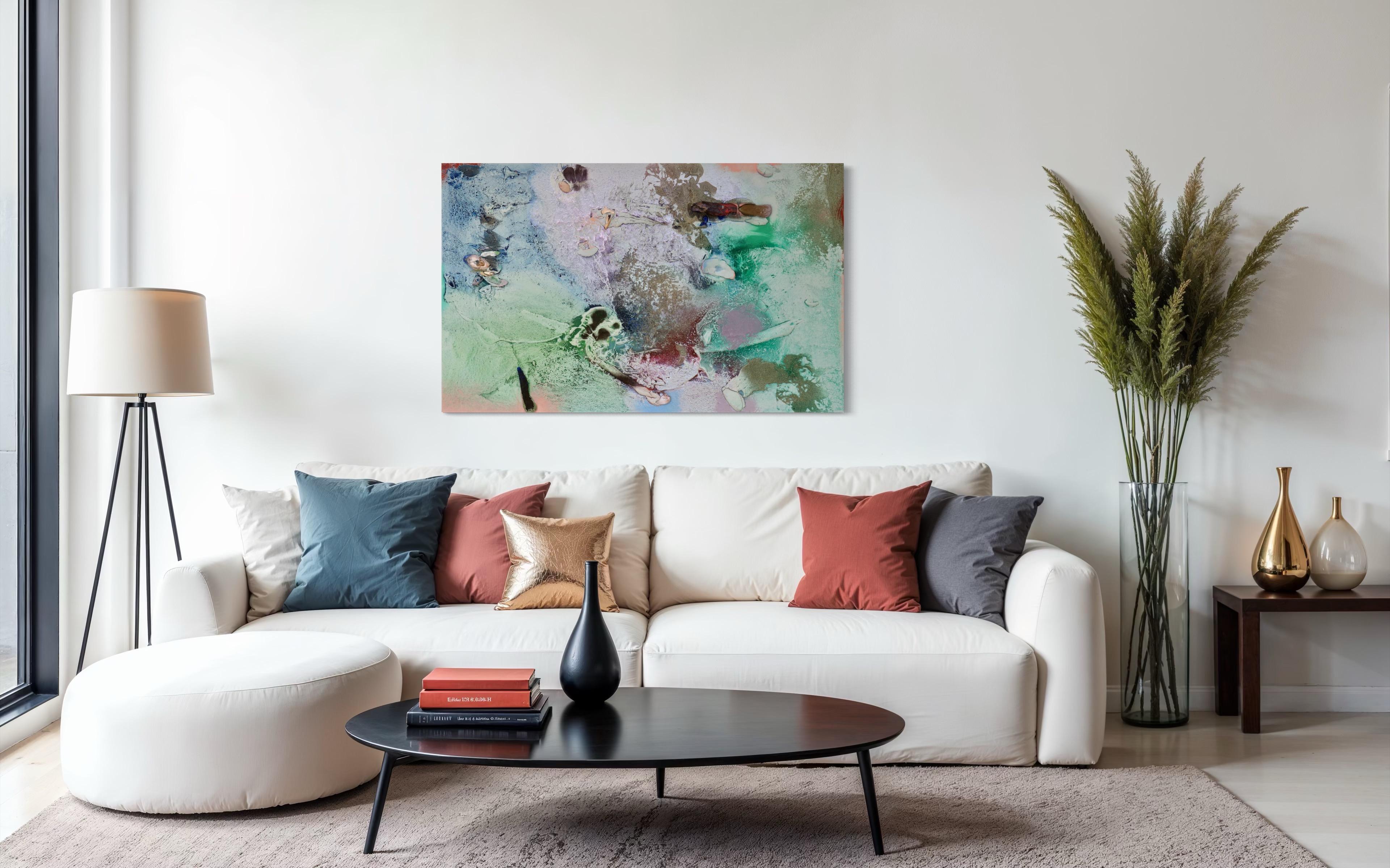 Vestiges spectrales II (texture, organic, biophilic, sand, pastels, mix-media) For Sale 5