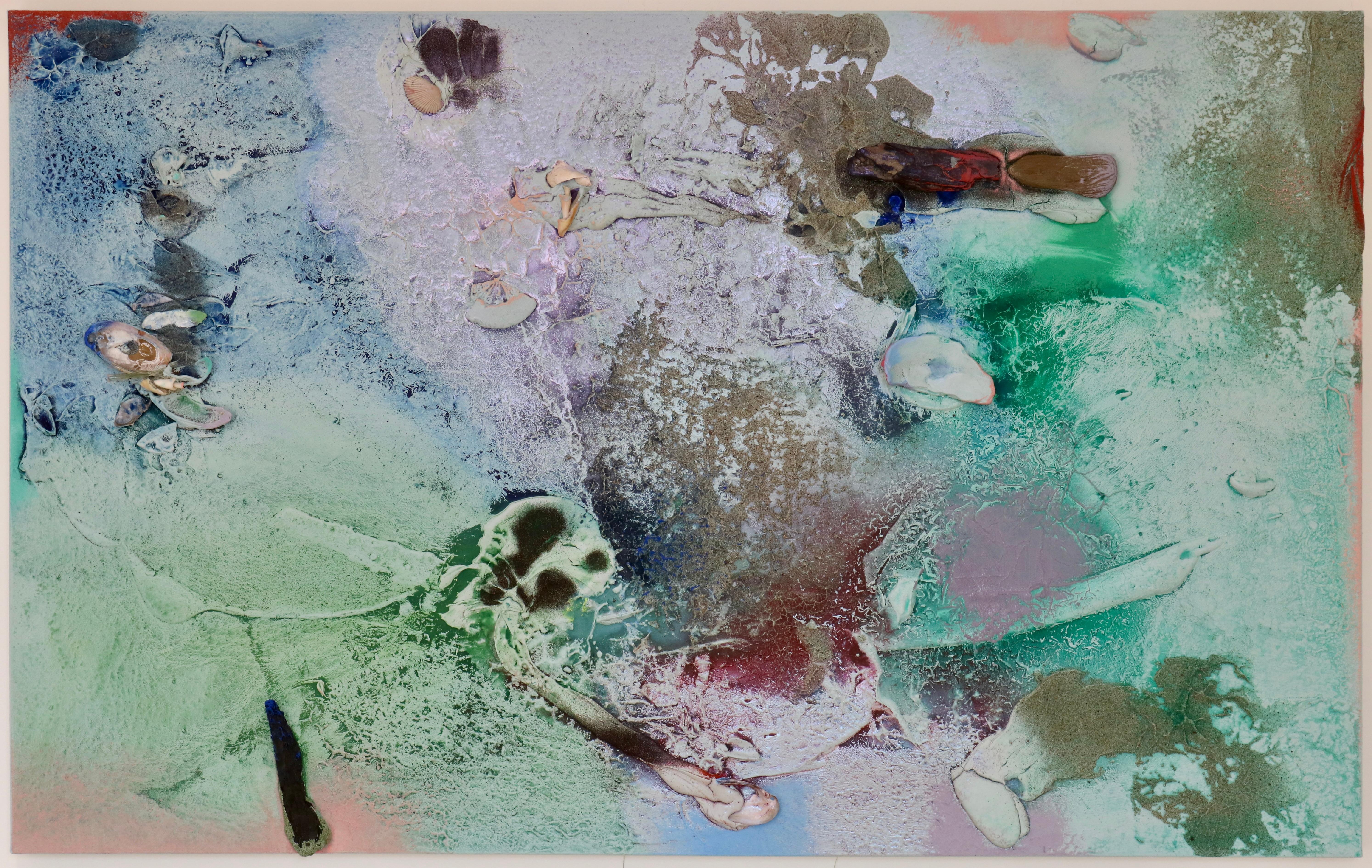 Vestiges spectrales II (texture, organic, biophilic, sand, pastels, mix-media)