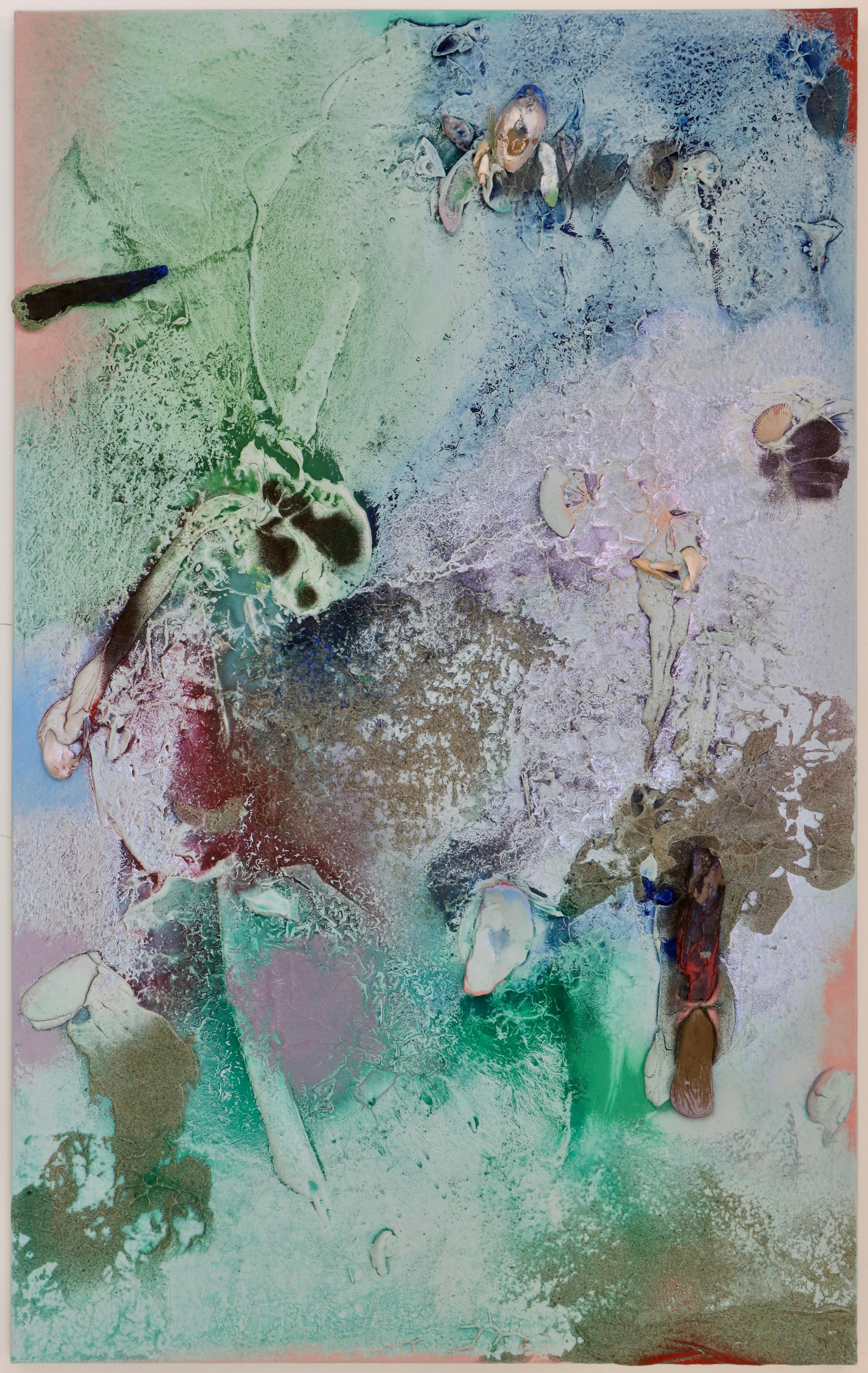 Vestiges spectrales II (Textur, organisch, biophil, Sand, Pastellfarben, Mischtechnik)