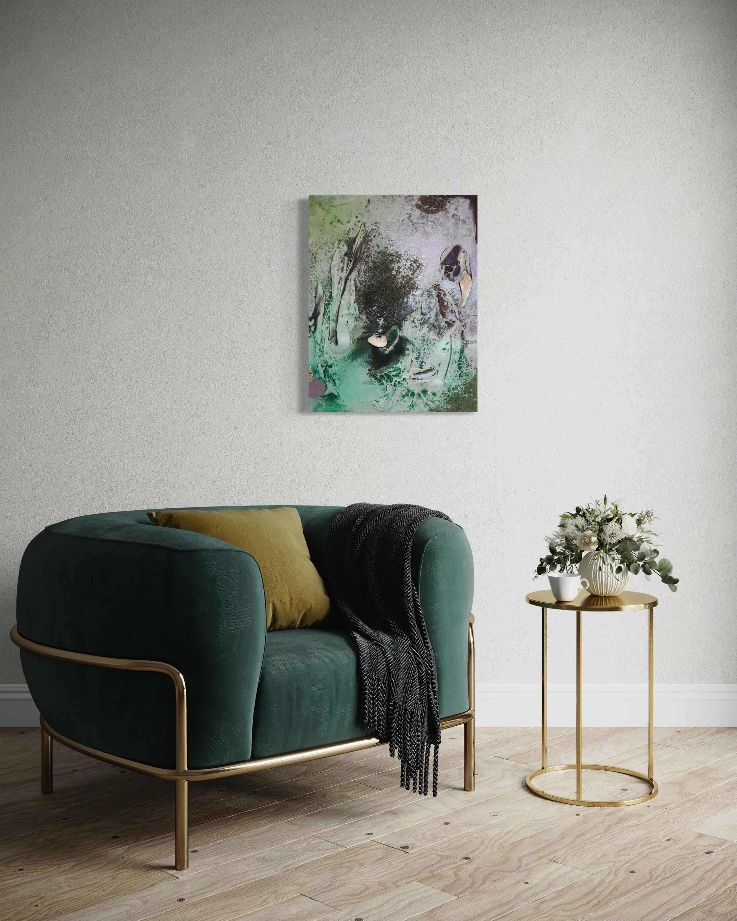Vestiges spectrales III (texture, organic, biophilic, sand, pastels, mix-media) For Sale 10