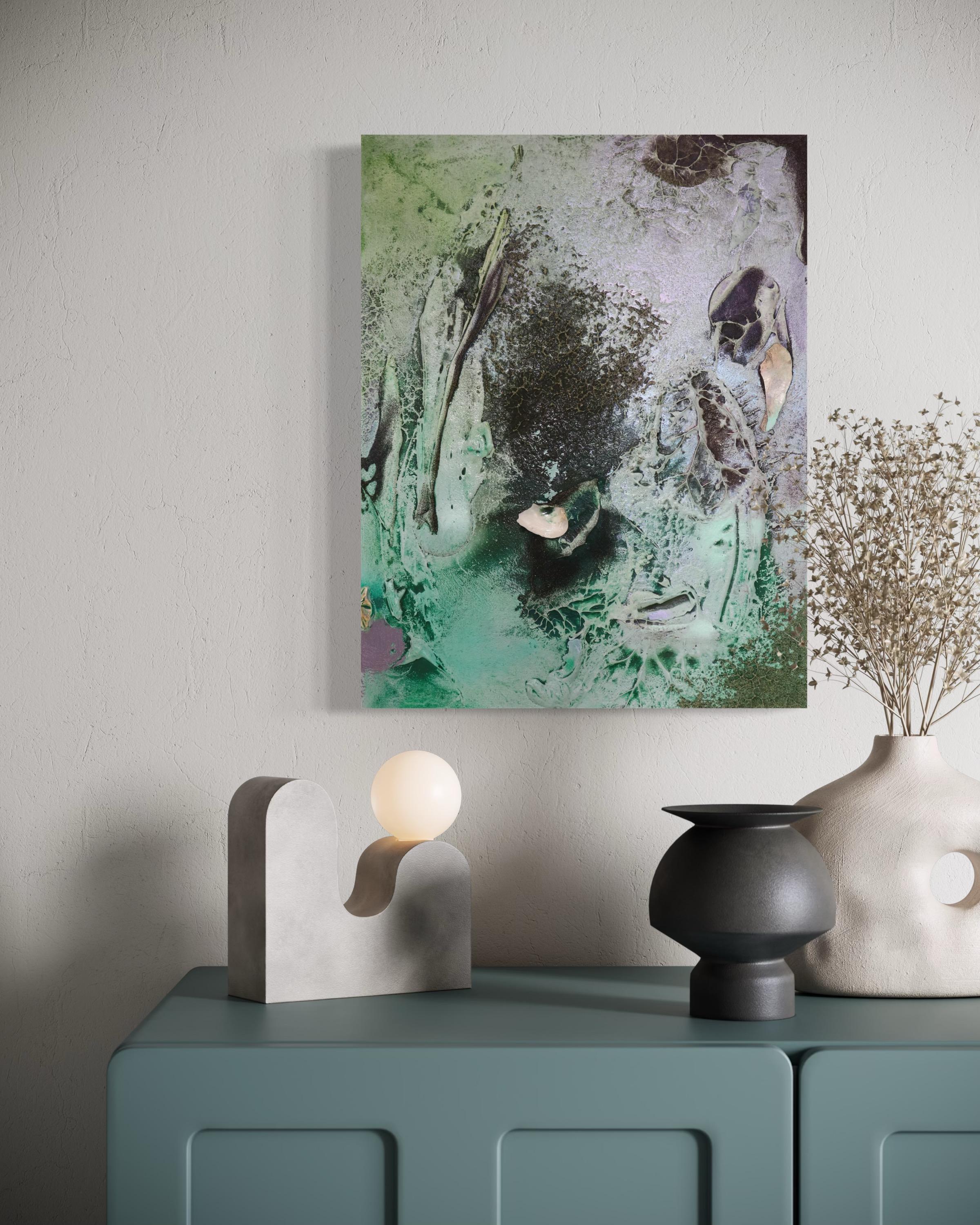 Vestiges spectrales III (texture, organic, biophilic, sand, pastels, mix-media) For Sale 11