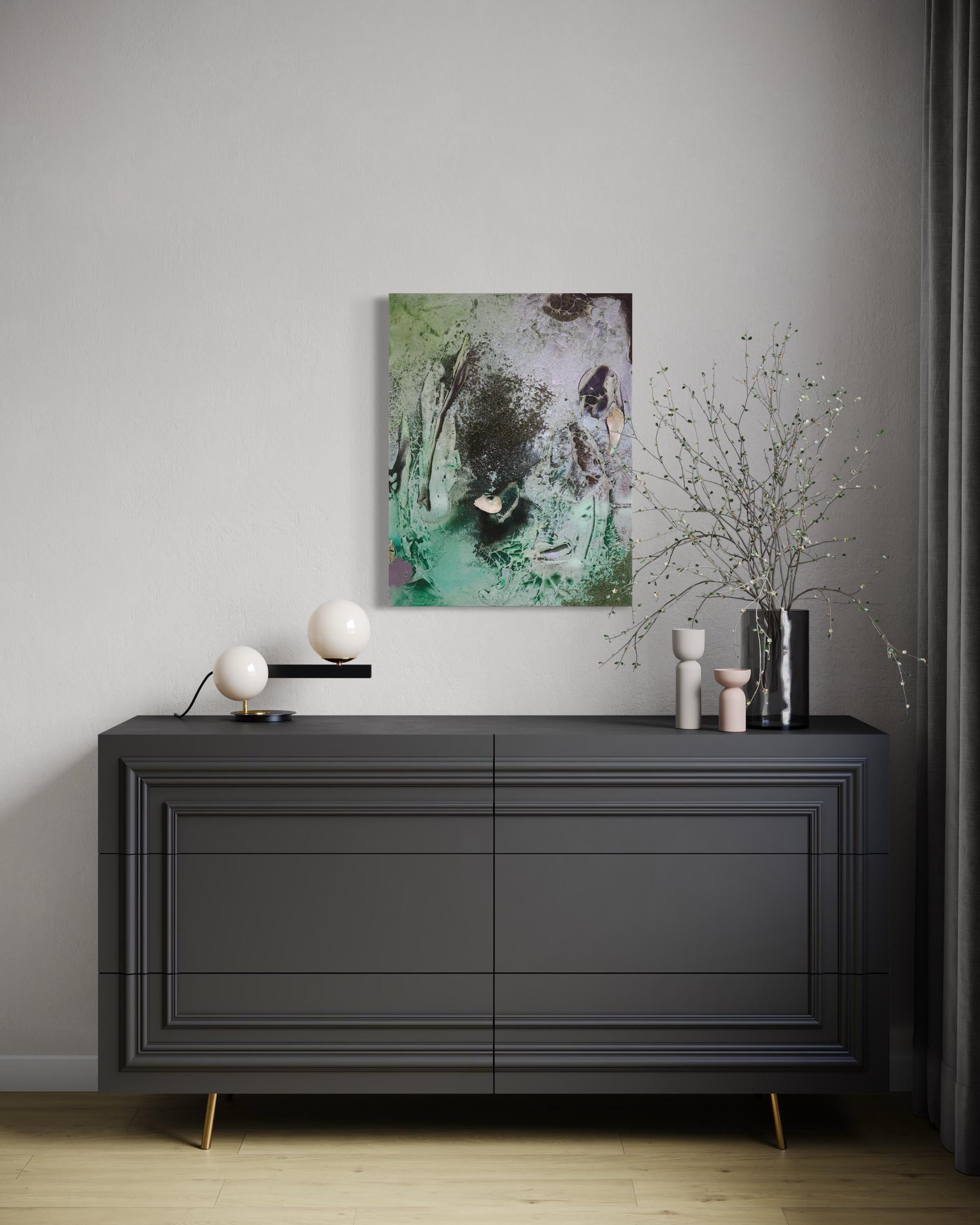 Vestiges spectrales III (texture, organic, biophilic, sand, pastels, mix-media) For Sale 6