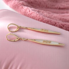 Melisande 14K Yellow Gold Mother‑of‑Pearl & Diamond Leverback Earrings