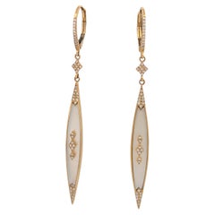 Melisande 14K Yellow Gold Mother‑of‑Pearl & Diamond Leverback Earrings