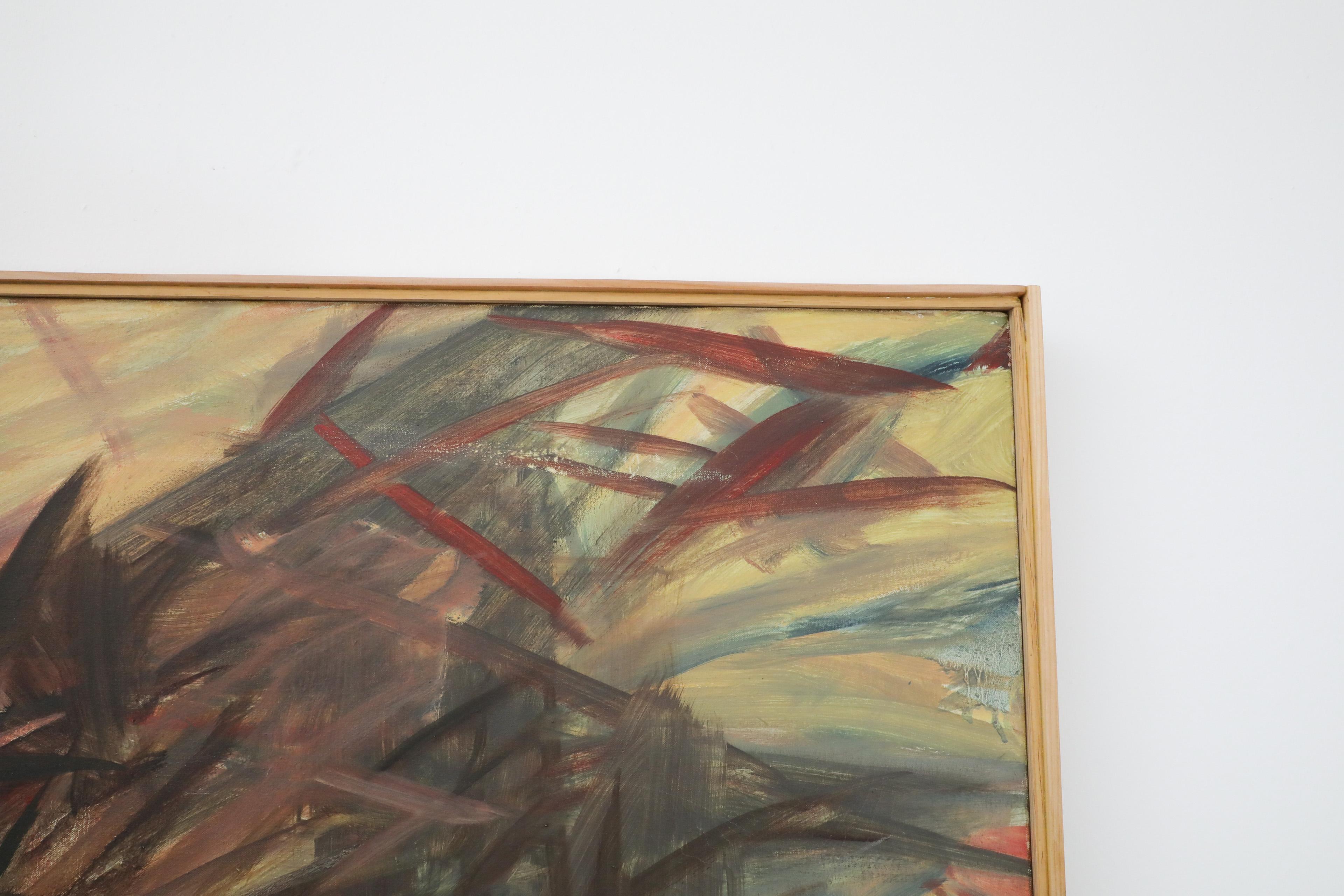 Fine XX secolo Melissa Cowy ha firmato Pittura astratta in acrilico su tela, 1980