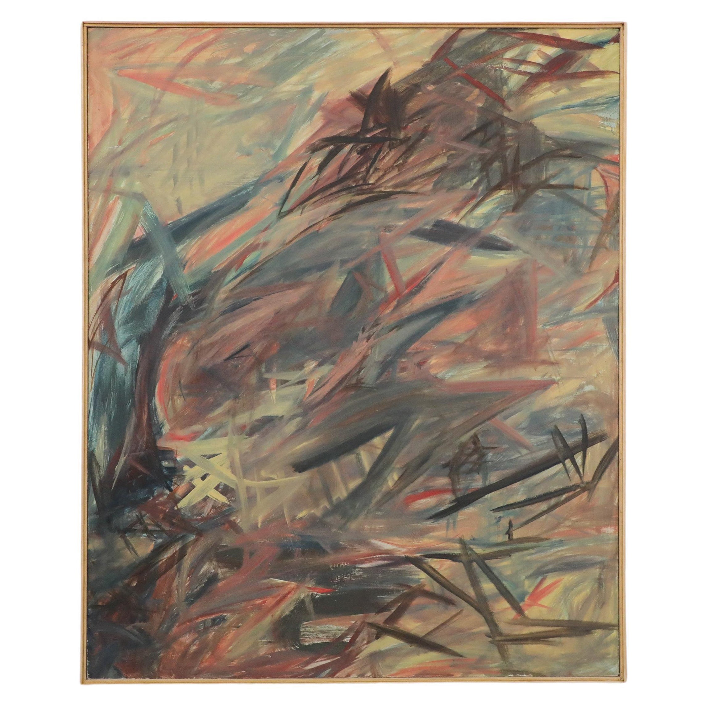 Melissa Cowy signed Abstract Acrylic on Canvas Painting, 1980 For Sale
