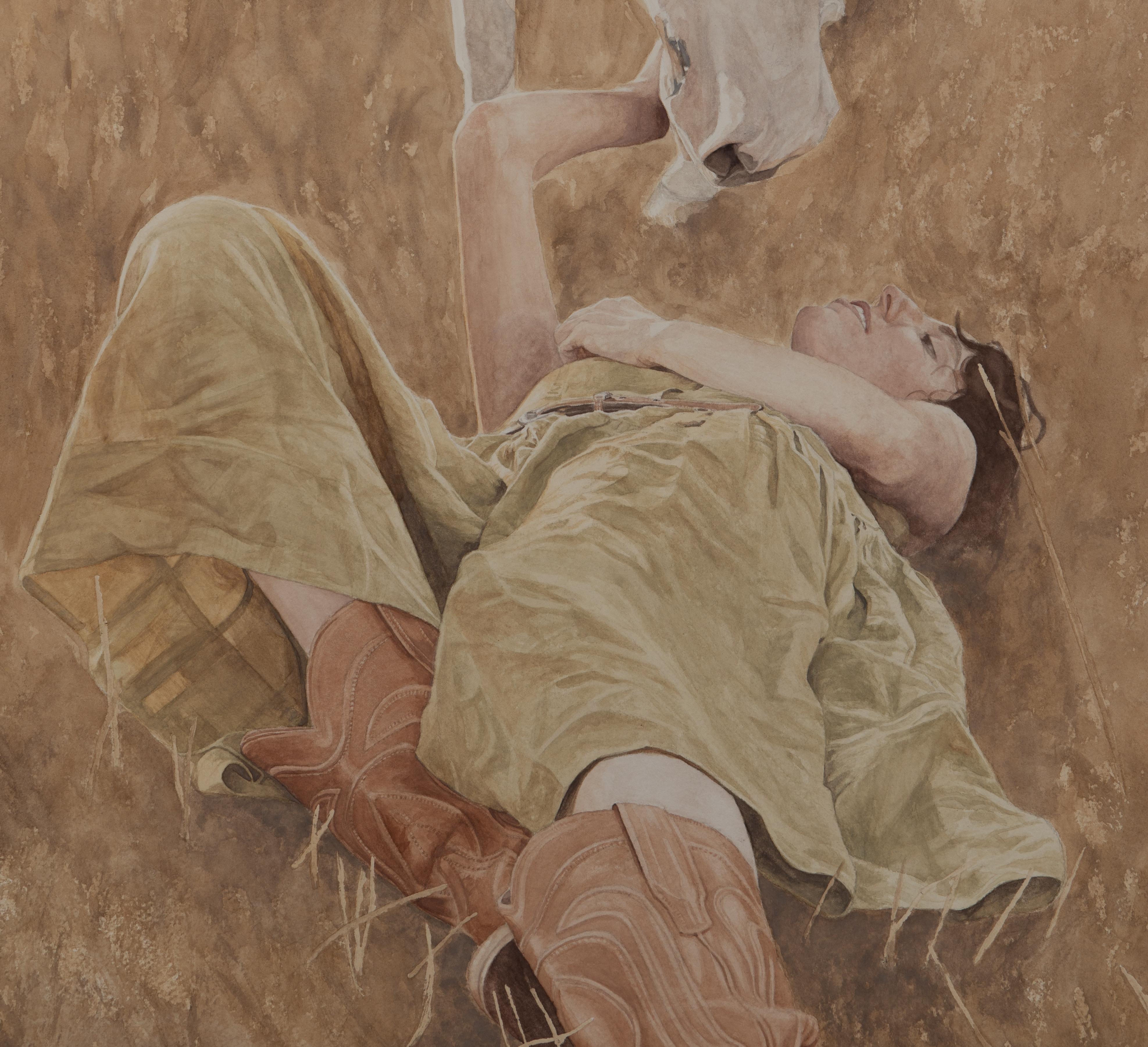 Reverie - Figurative Painting Marrón de Melissa DeNino