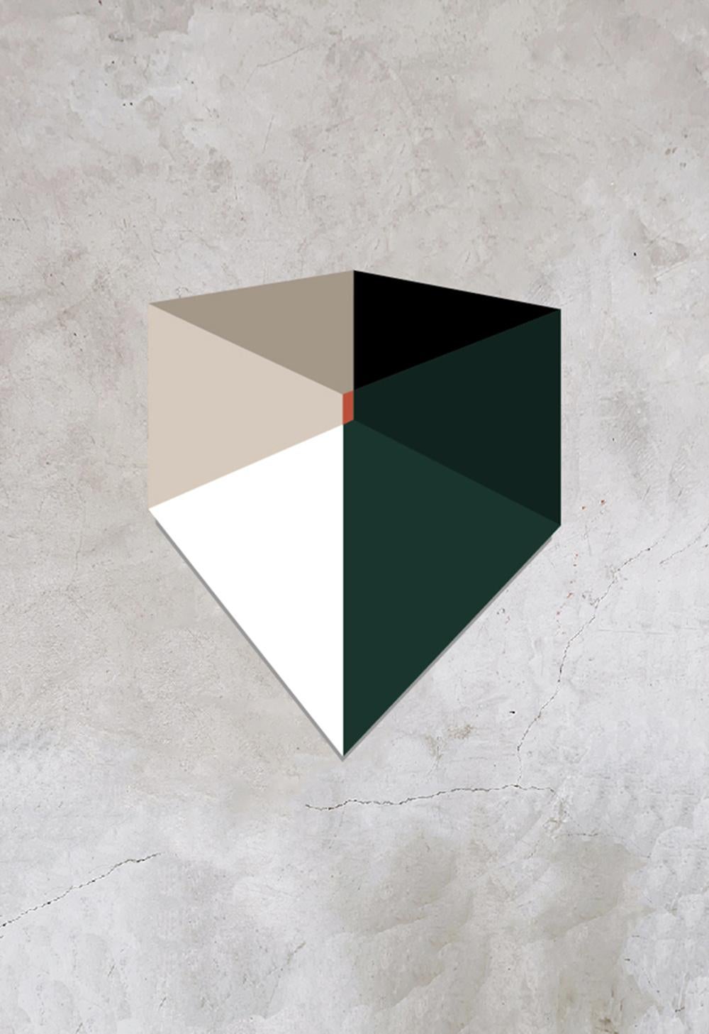 Prism 61 aquarelle géométrique verte Melissa Dupont  en vente 2