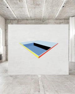Substraction III Geometric Painting Blue Melissa Dupont
