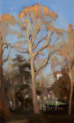 Autumn Afternoon, Oil Painting on Copper, Realism, Florence, Classical Painting