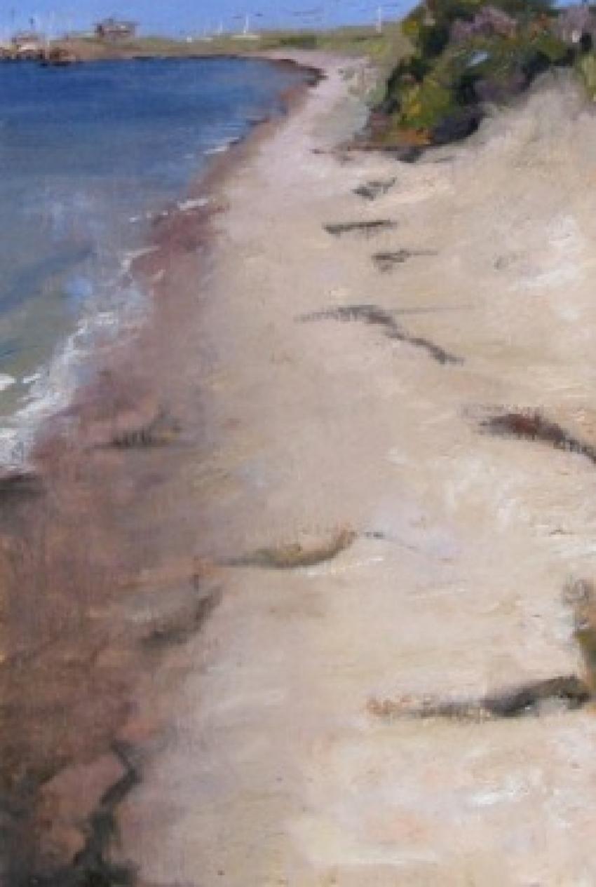 By the Bay, Öl , Realismus, Akademie Florenz, Klassische Malerei – Painting von Melissa F. Sanchez